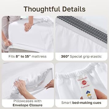 California Design Den 100% Organic Cotton King Size Sheets Set, White | GOTS Certified, Lightweight Crisp & Airy Percale For Hot Sleepers, 15 Deep Pocket, All-around Elastic, Easy Care