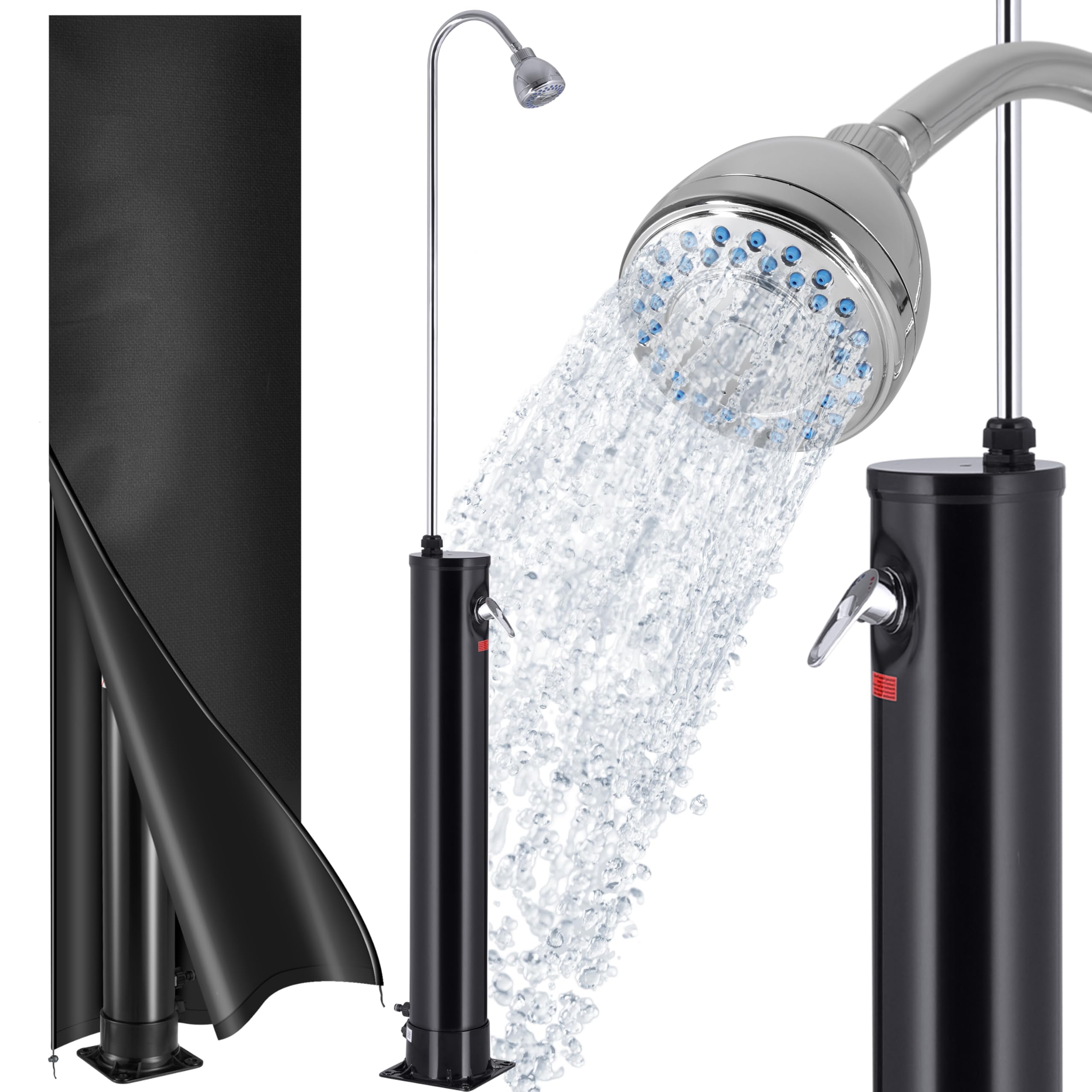 Midanya Système De Douche De Salle De Bain Noir Mat De 20,3 Cm Avec Pommeau