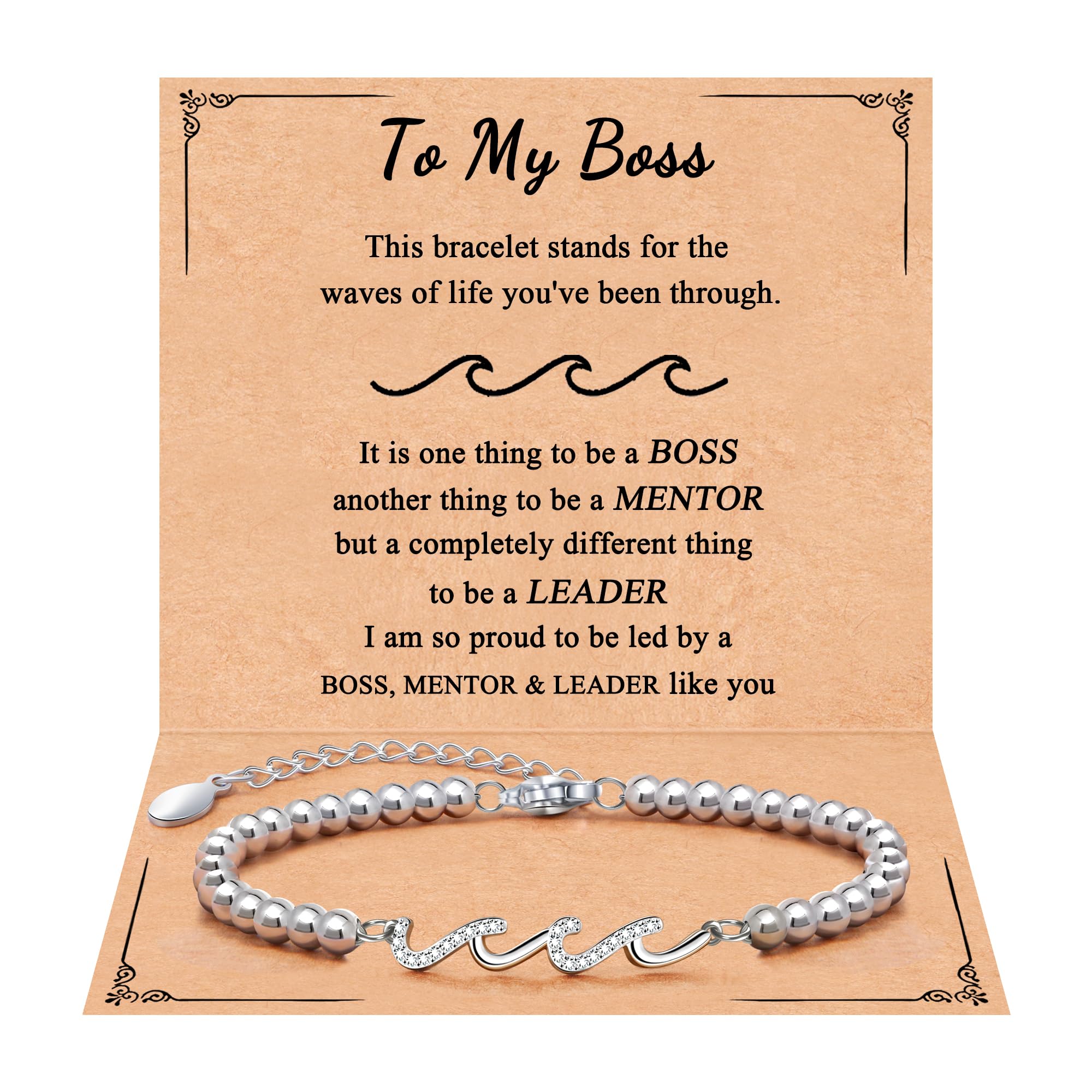 QWNHONEY Waves of Life Bracelet Inspirational Birthday Gifts for Bestie Sister 16th 18th 21st 30th 40th 50th 60th Birthday Gifts for Women