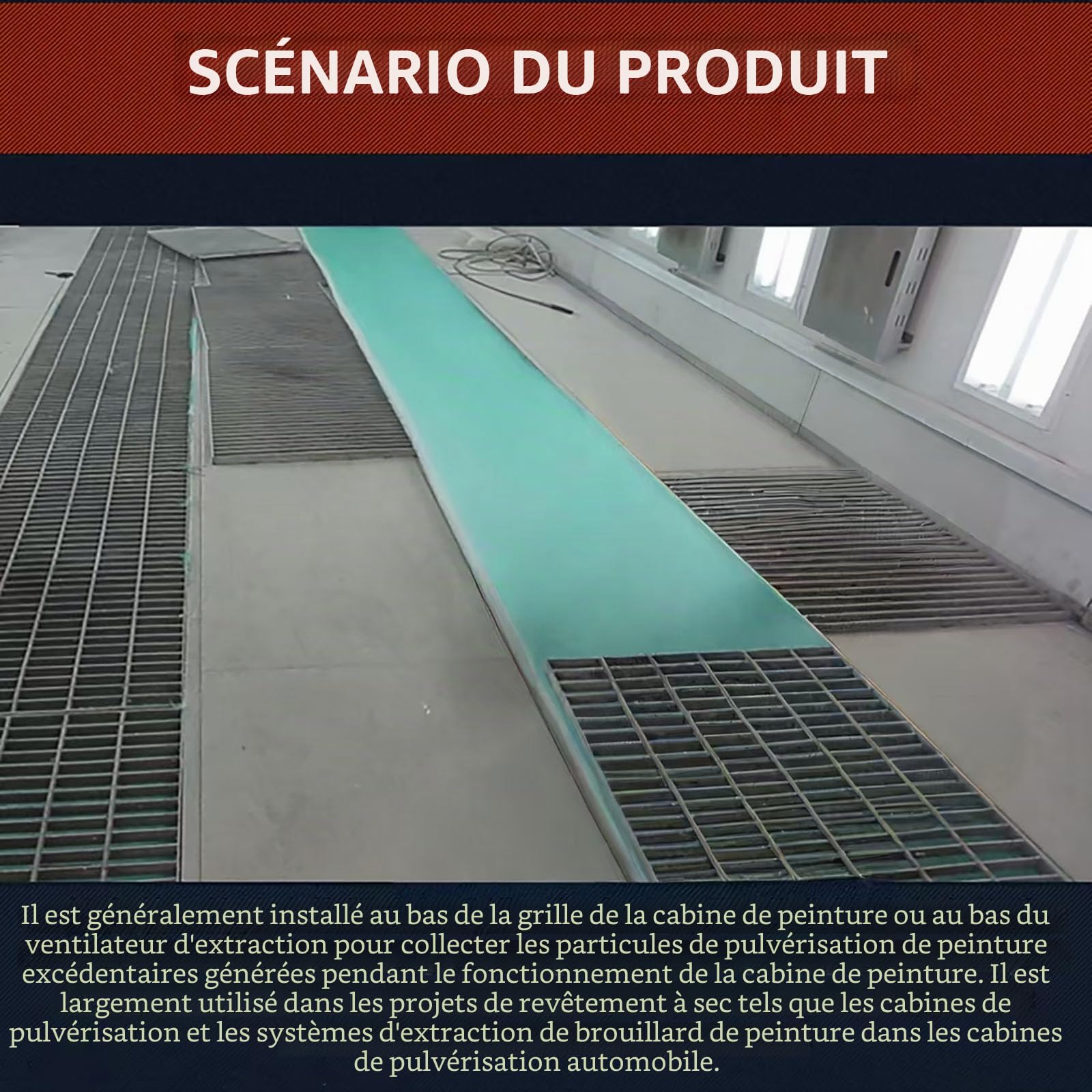 Filtres de Cabine de Peinture,Filtre De Cabine De Pulvérisation 1 Rouleau,Filtre À Air en Fiber De Polyester Magasin De Peinture Cabine De Pulvérisati(Size:3.28x65.6ft(1x20m),Color:Thickness: 60mm)
