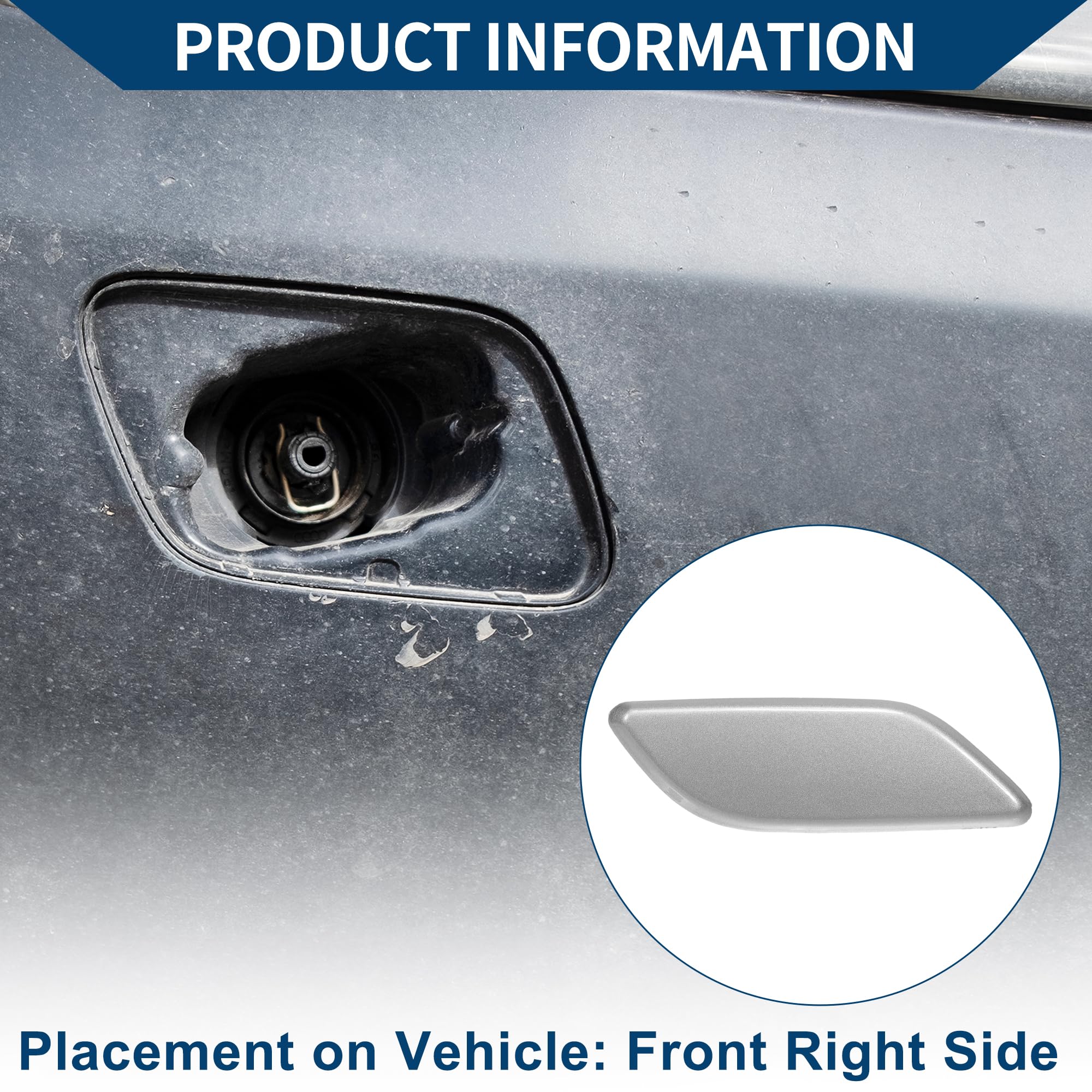 Cubierta De Boquilla De Faro Para Honda Accord 08-10 1 Pza | Tono Plateado, Derecha, Plástico, 1 Pza, Cp1 Cp2 Cp3, Reemplazo Directo, Fácil Instalación, Ajuste Preciso