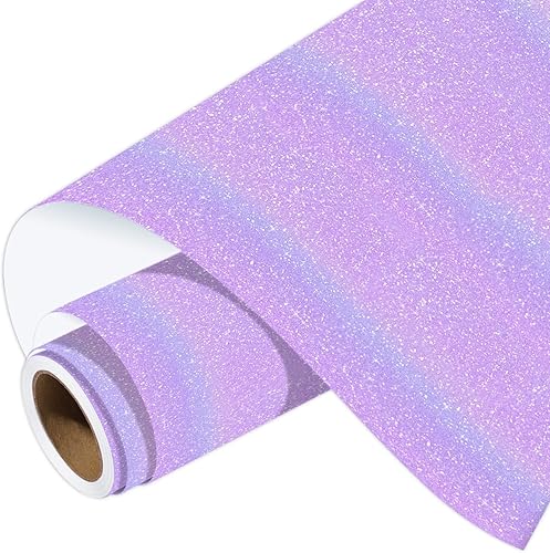 WRAPXPERT Vinilo permanente con purpurina morada, rollo permanente de vinilo brillante morado, rollo de vinilo adhesivo holográfico con purpurina de