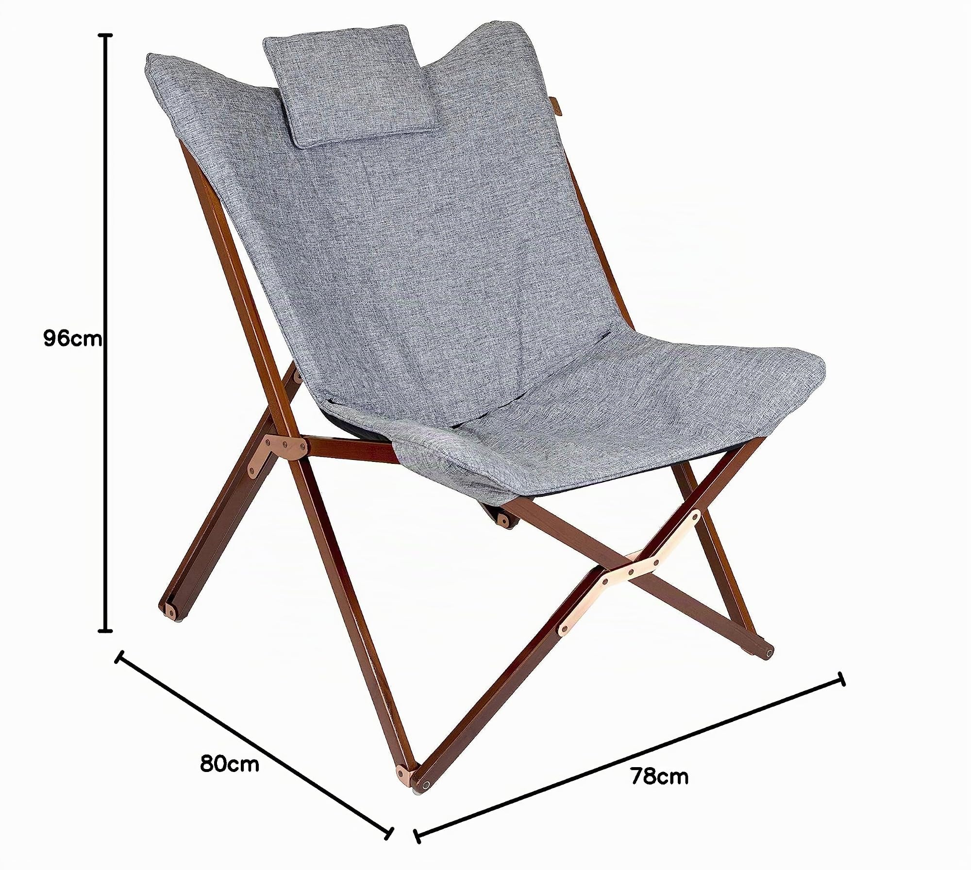 Bo-Camp - Urban Outdoor - Fauteuil Relax - Bloomsbury - L - Polyester Oxford - Gris