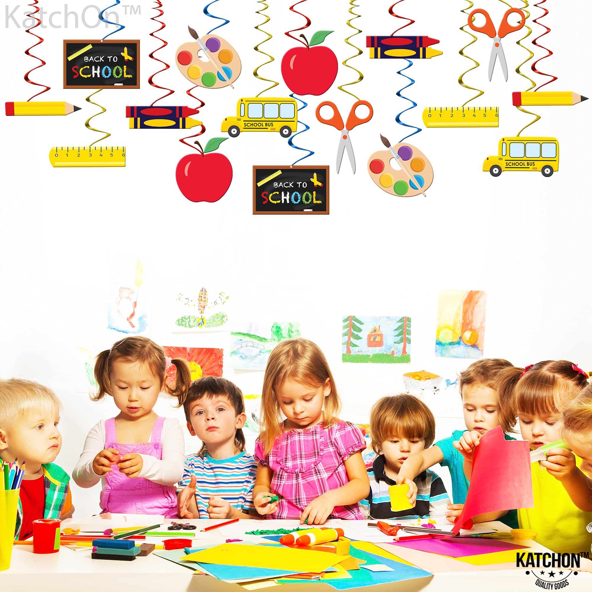 Back To School Decorations Kit - Welcome Banner & Hanging Swirls, Classroom Party Supplies - View #8