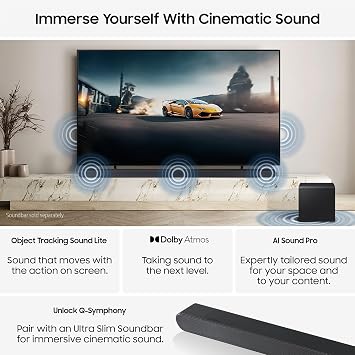 Samsung Smart TV 55-Inch S84F 4K OLED Television for Live Football & Home Cinema, OLED HDR, 4K AI Upscaling, Motion Xcelerator 120Hz Gaming TV, Dolby Atmos, Vision AI [2025] [Energy Class G]