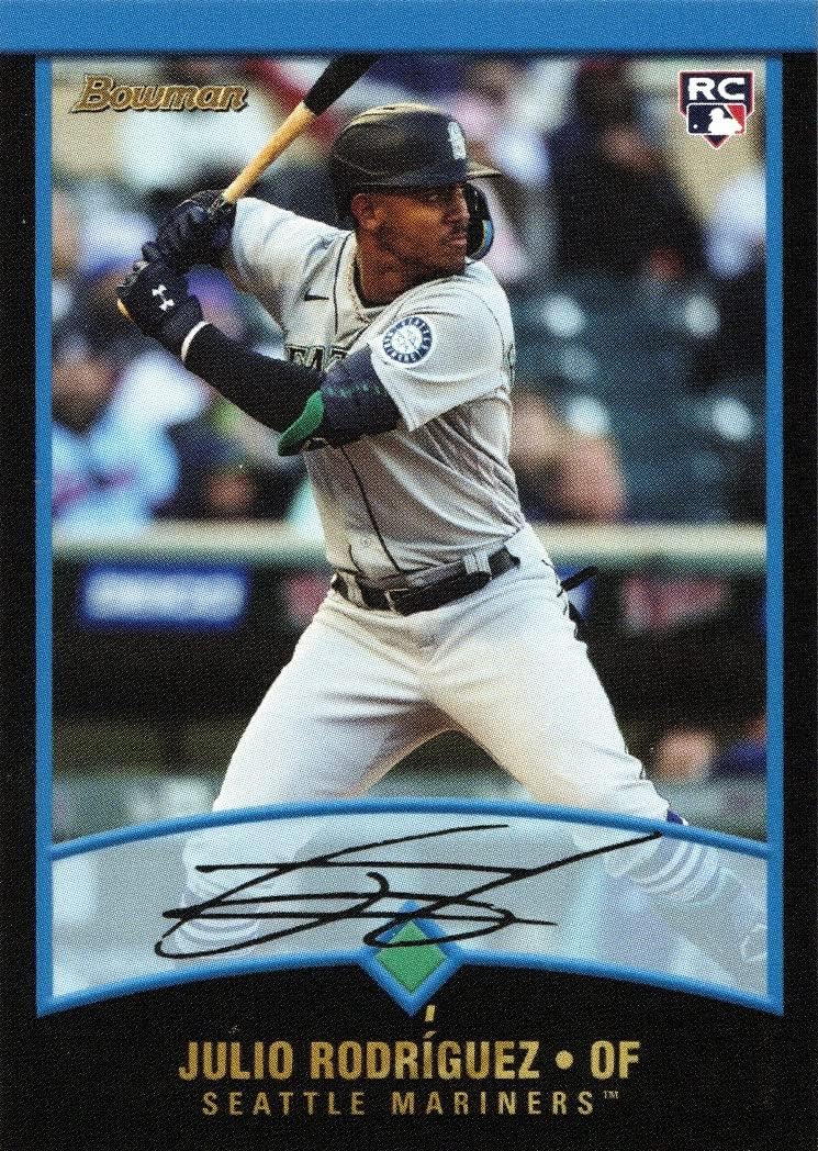 2022 Topps Throwback Thursday (TBT) Baseball #56 Julio Rodriguez Rookie Card - Only 3,423 made