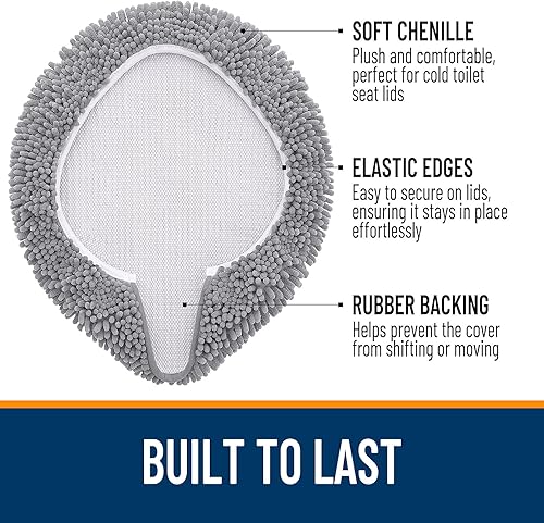 Miniatura 3 de OLANLY Funda de felpilla suave para tapa de inodoro de baño, lavable a máquina, 17.5 x 15 pulgadas, parte trasera de goma que se mantiene en su