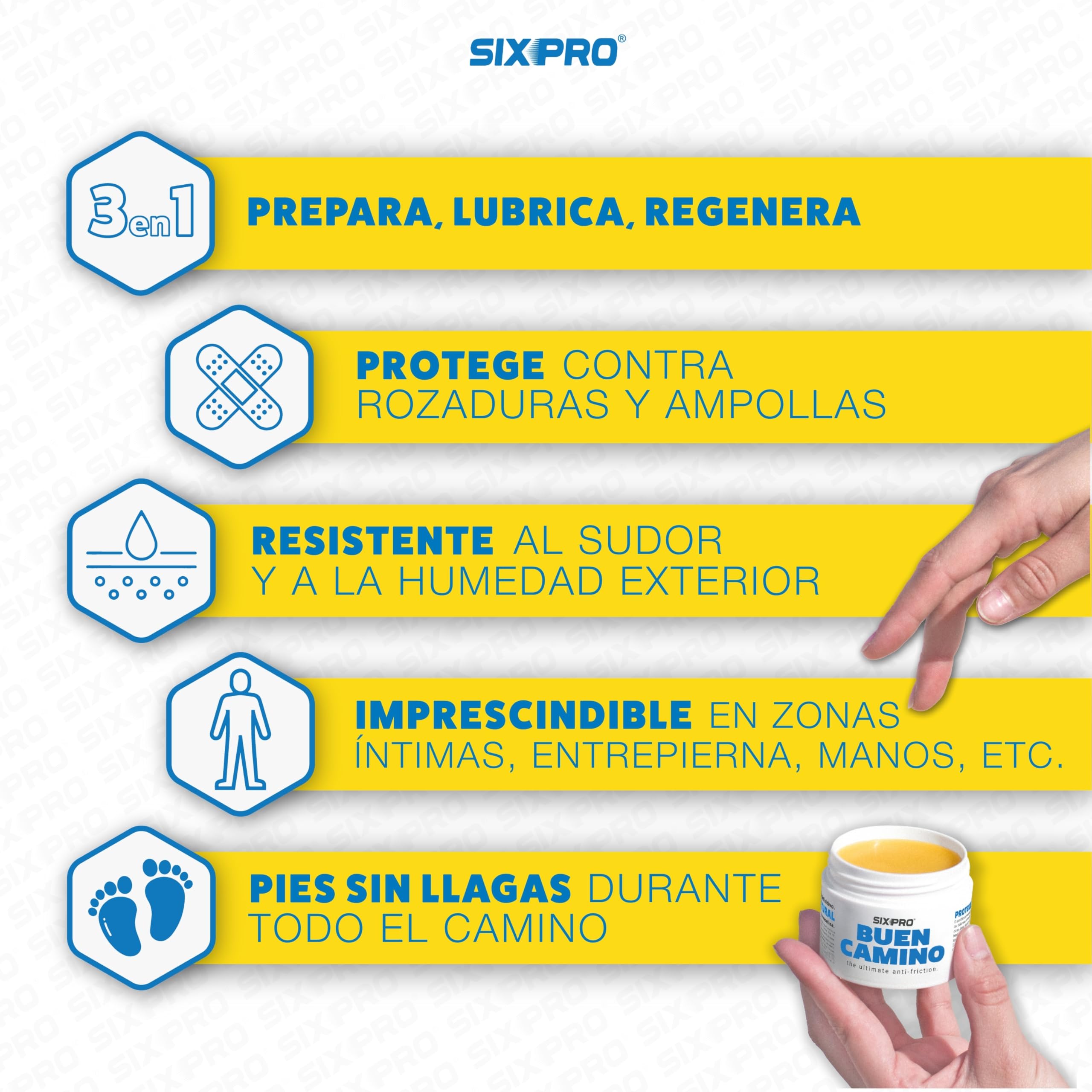 BUEN CAMINO 50ml Crema Antifricción Natural para Peregrinos Previene Ampollas y Rozaduras en Pies
