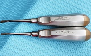 German 2 PCS Curved 3MM &4MM Dental Surgery Extraction LUXATING Elevator Gold