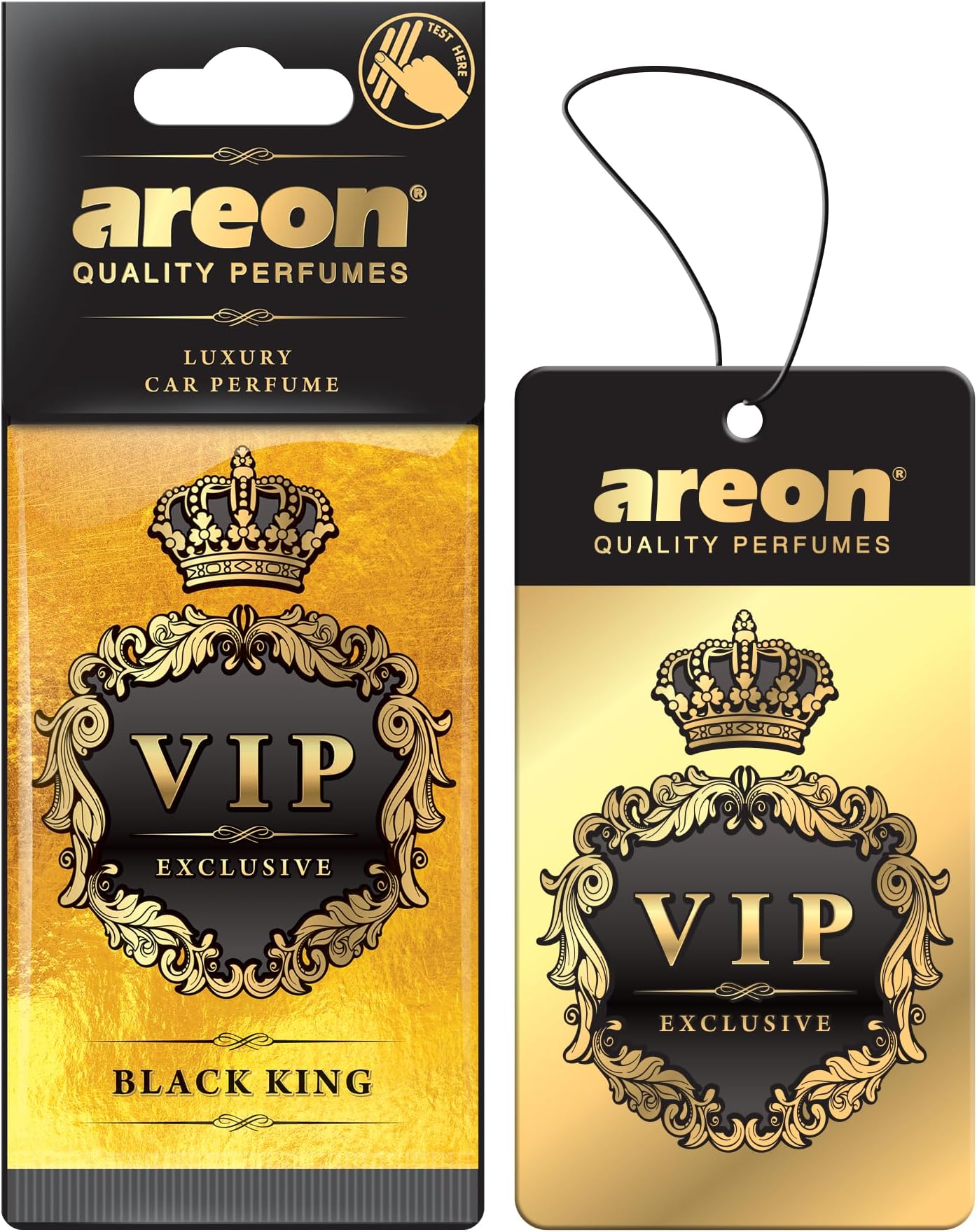 Areon Vip Black King Paper Air Freshener | Air Freshener For Home & Office | Refresh Every Interior - Car, Office Or Your Home| Eliminate Odors And Refresh The Air