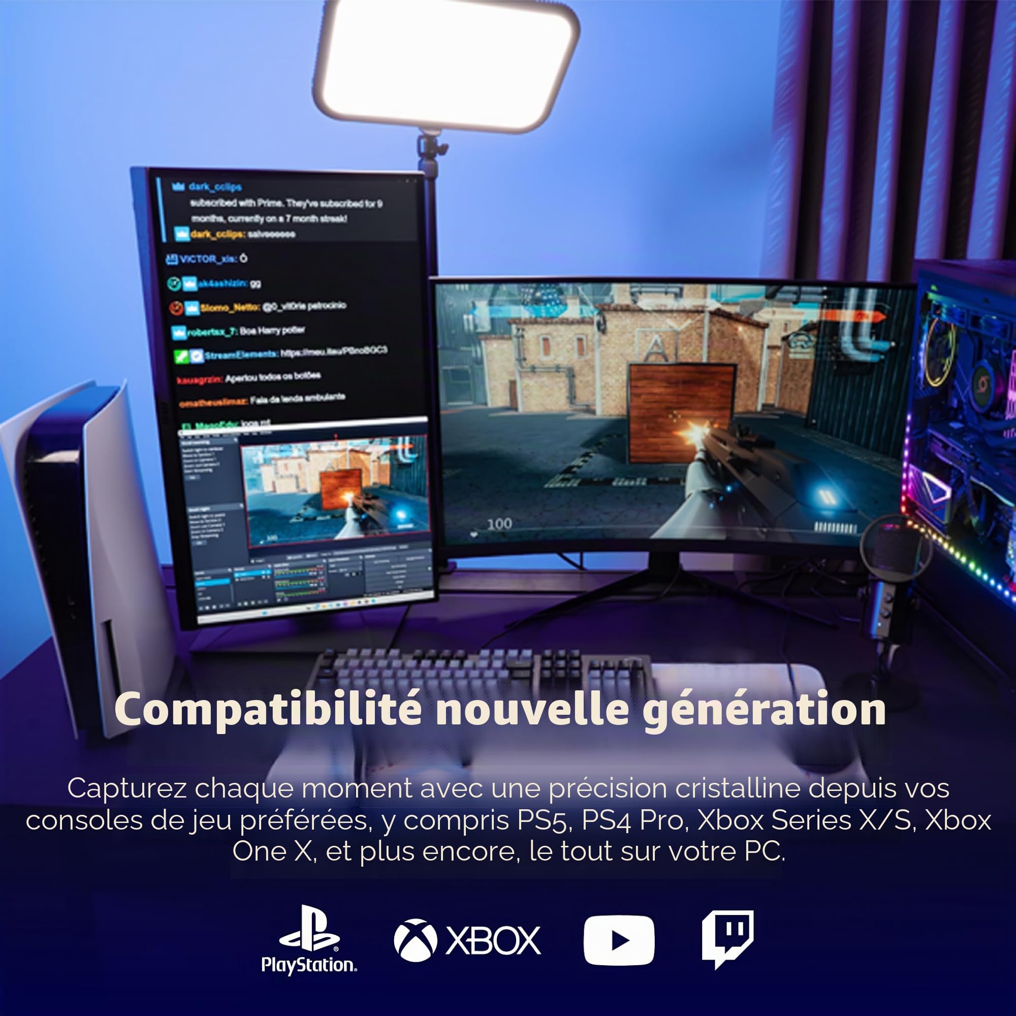 AVerMedia Carte de Capture HDMI pour Streaming et Enregistrement avec Capture 4K60 et Latence Ultra-Faible sur PS5, PS4 Pro, Xbox Series X/S, Xbox One X, Jeux Switch - GC575 Live Gamer 4K 2.1