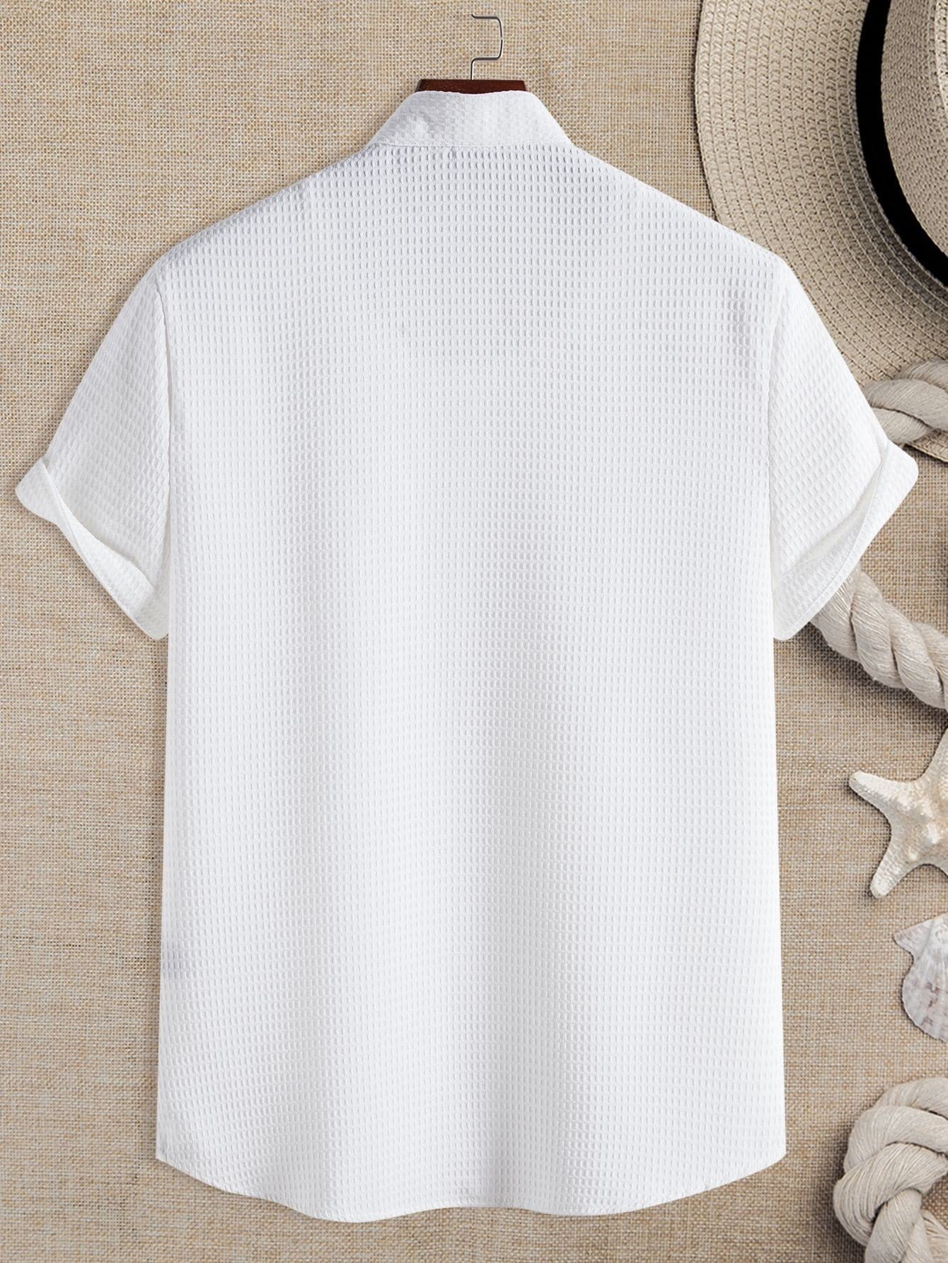 Amazon.com: QUEGO Shirts for Men Men Solid Pocket Patched