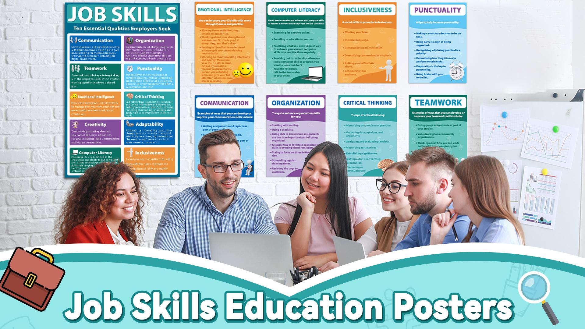 Carson Dellosa Classroom Decor 11 Piece Job Skills Posters Set ...