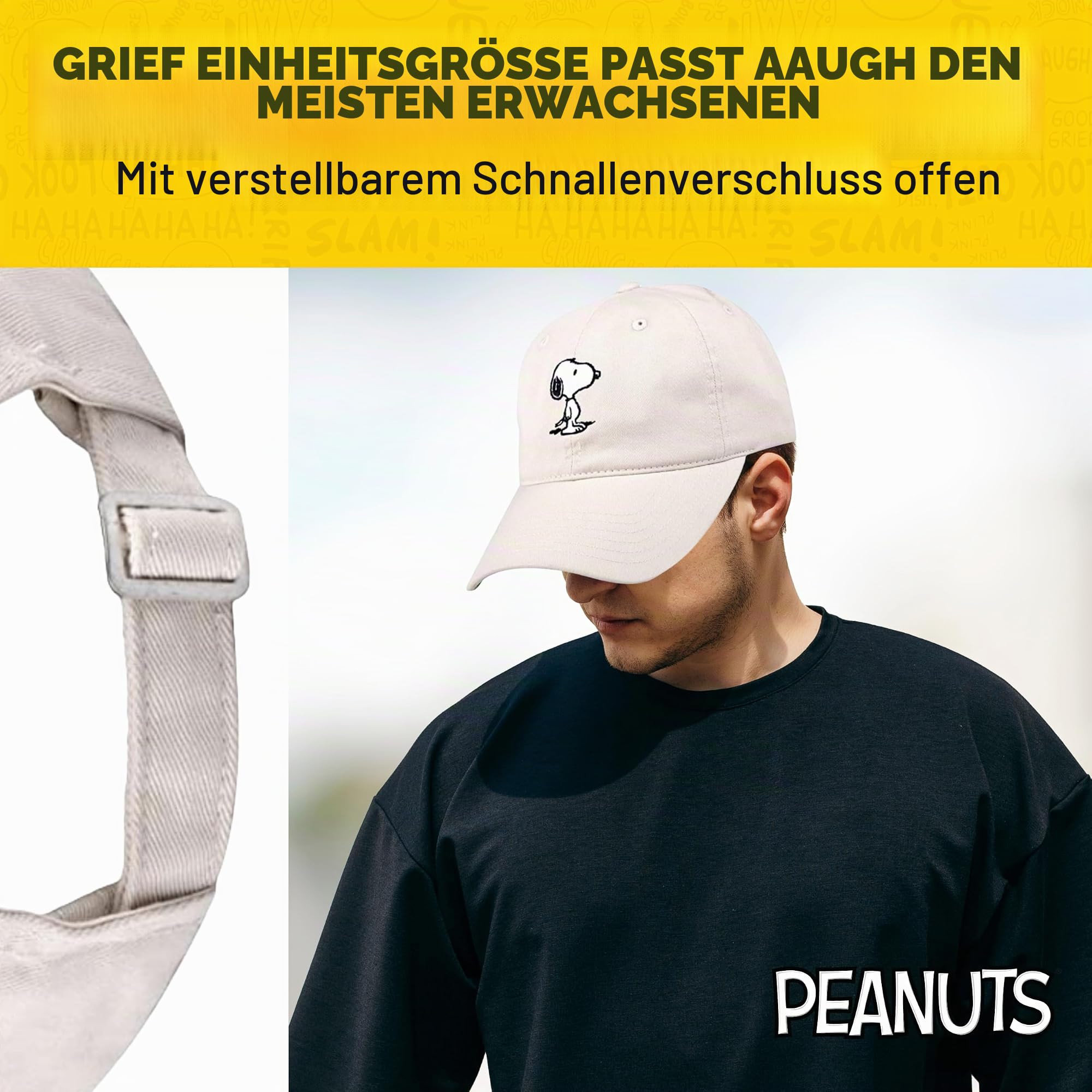 Concept One Unisex Baseballkappe Peanuts Snoopy Dad Hat, Adult Baseball Cap with Curved Brim