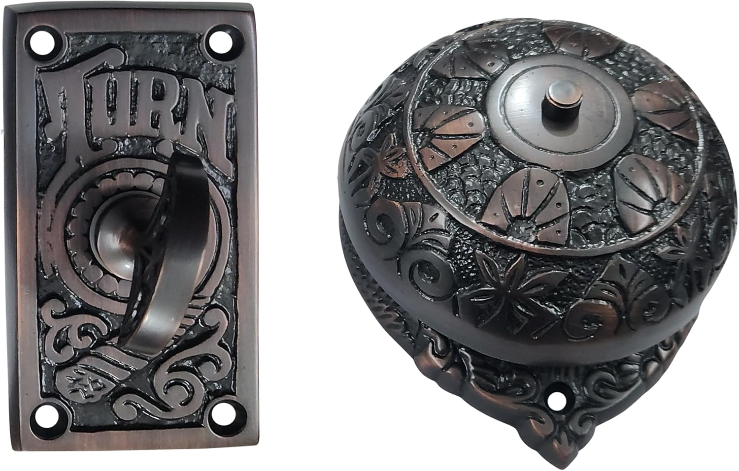 Adonai Hardware Abijam Brass Manual Old Fashion Door Bell or Twist Door Bell or Hand-Turn Door Bell (Oil Rubbed Bronze)