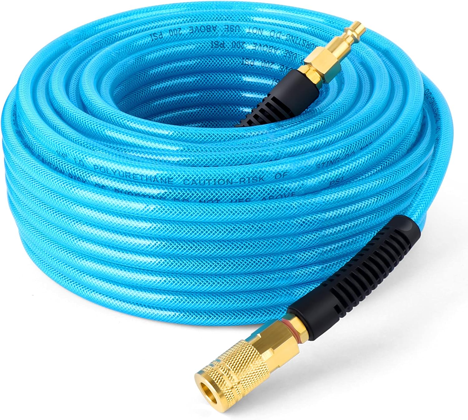 GASHER Manguera de aire de poliuretano reforzado de 14 pulgadas x 100 pies, presión máxima de trabajo 300 PSI, compuesta de manguera de poliuretano