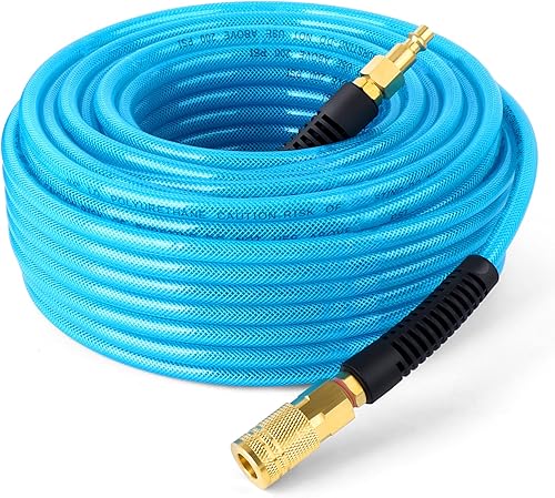 GASHER Manguera de aire de poliuretano reforzado de 14 pulgadas x 100 pies, presión máxima de trabajo 300 PSI, compuesta de manguera de poliuretano