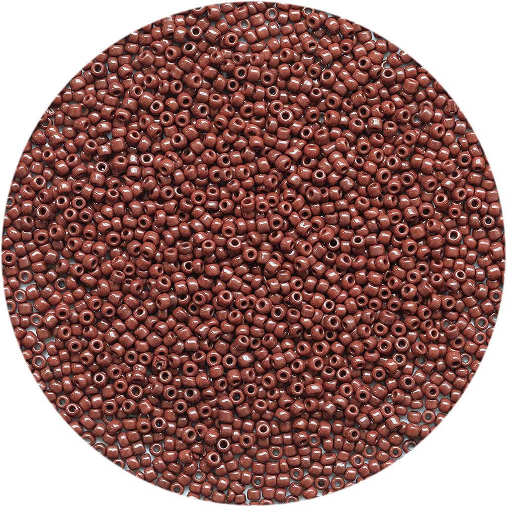Seed Beads 110 Grams About 4000pcs, 3mm 8/0 Coffee Color Glass Craft for Making Earrings, Bracelets, Pendants, Waist Jewelry,DIY Handmade Seed Beads(Coffee Color) — image 1
