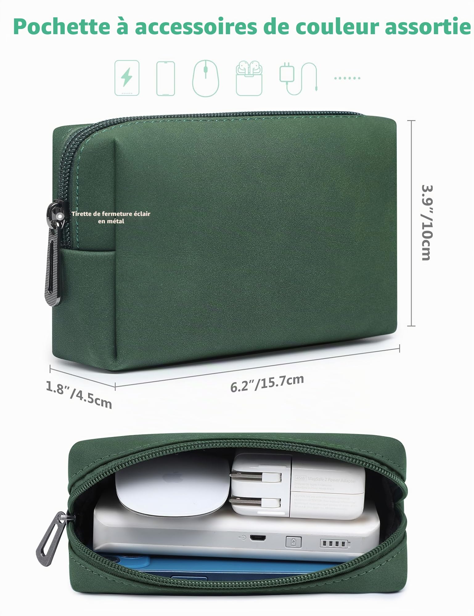 HYZUO 13,3-14 Pouces Housses Ordinateur Portable Sacoche avec Fonction Stand pour MacBook Pro 14 M5/M4/M3/M2/M1 2026-2021, MacBook Pro/Air 13,3, 13,5" 13,8" Surface Laptop, Vert Minuit