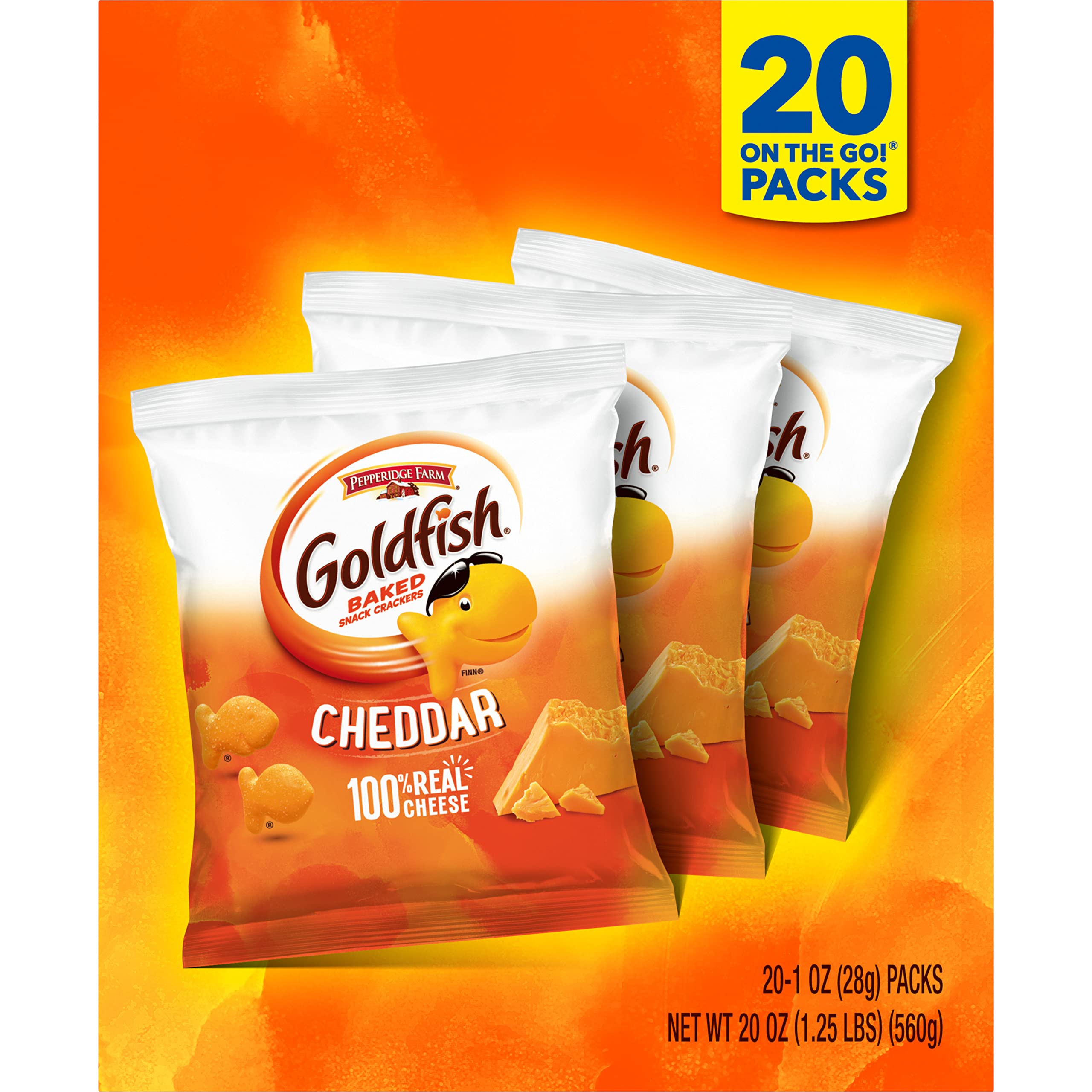 Buy Goldfish Cheddar Crackers, Snack Pack, 1 oz, 20 CT MultiPack Box