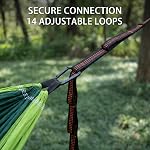 Straps d'hamac combiné avec deux longues Straps de hamac lourd Triple pointu Polyester non-stretch Straps pour arbre de hammock tient jusqu'à 900Lbs