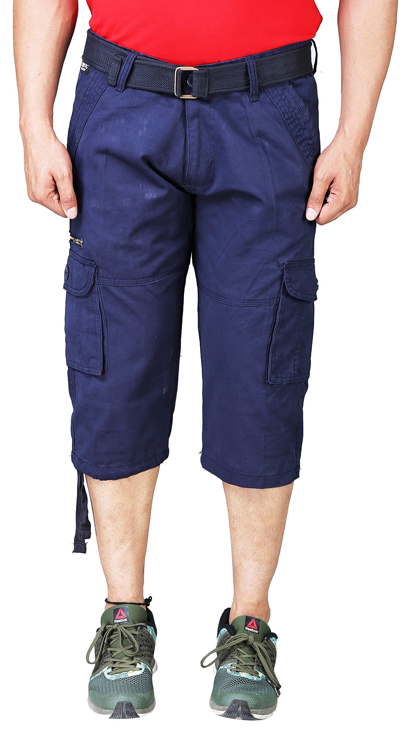 zacharias Men's Cotton 6 Pocket Cargo Three Forth Shorts-picture-47