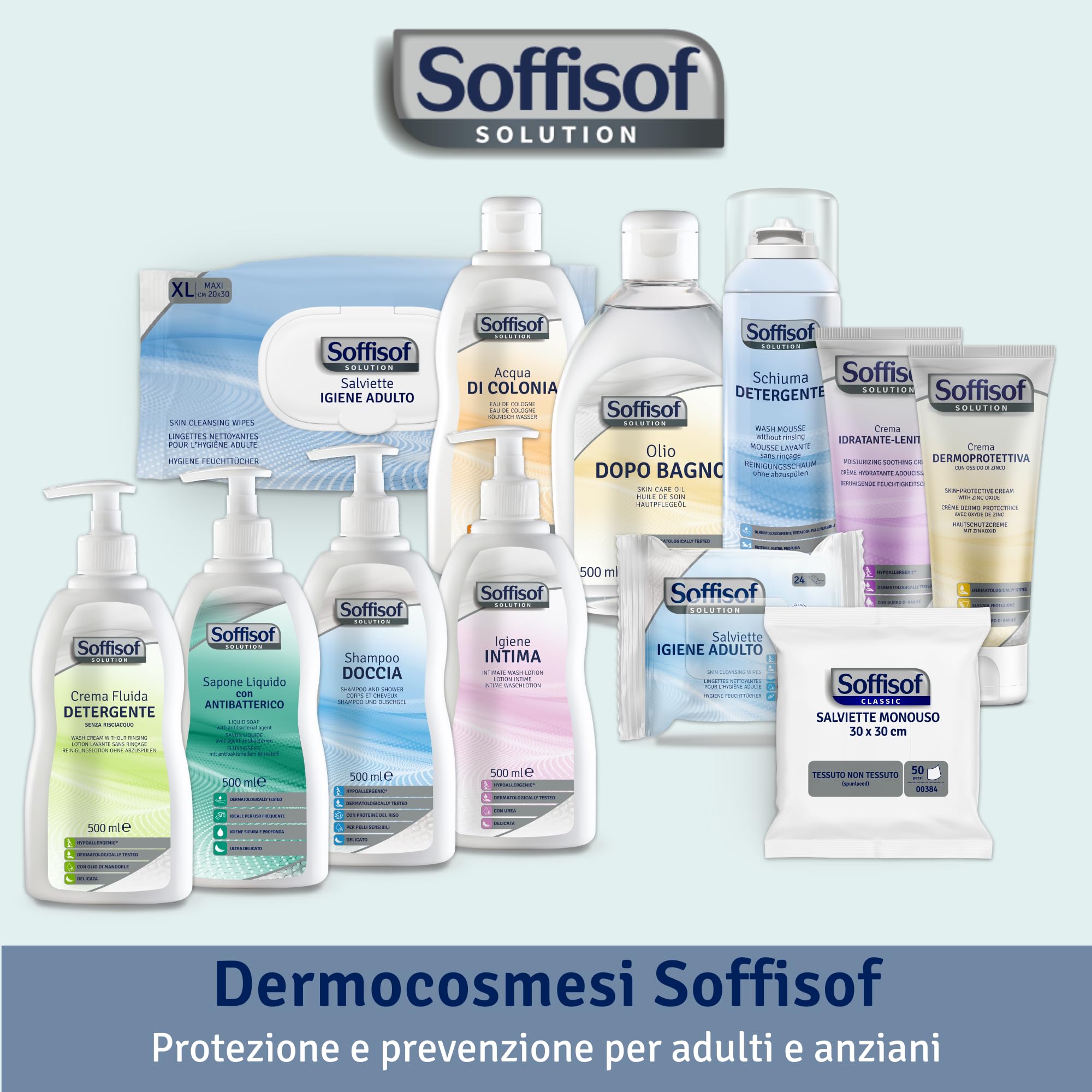 Soffisof Toallitas Húmedas Adultos XL 20x30 cm - 240x Toallitas Higiene Corporal Adultos Sin Aclarado - Toallitas Húmedas Grandes para Personas Mayores y Pieles Sensibles - Con Tapa Conserva-Frescura