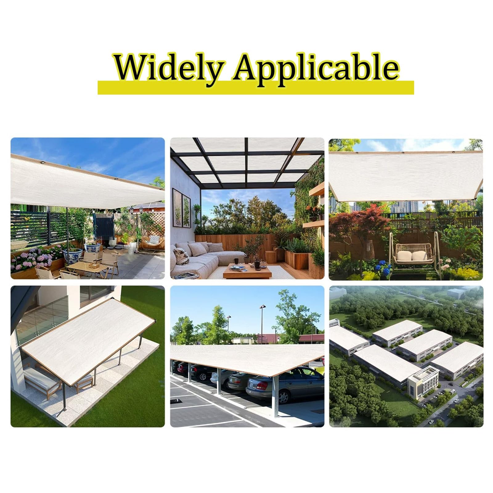 Malla de Sombreo Blanca Red de Sombra con Ojales, Lona Sombra Exterior | HDPE Anti-UV Y Transpirable para Invernadero/Jardín/Pérgola/Patio Césped/Huerto/Balcon/Terraza(2x13m/6.6x42.7ft)
