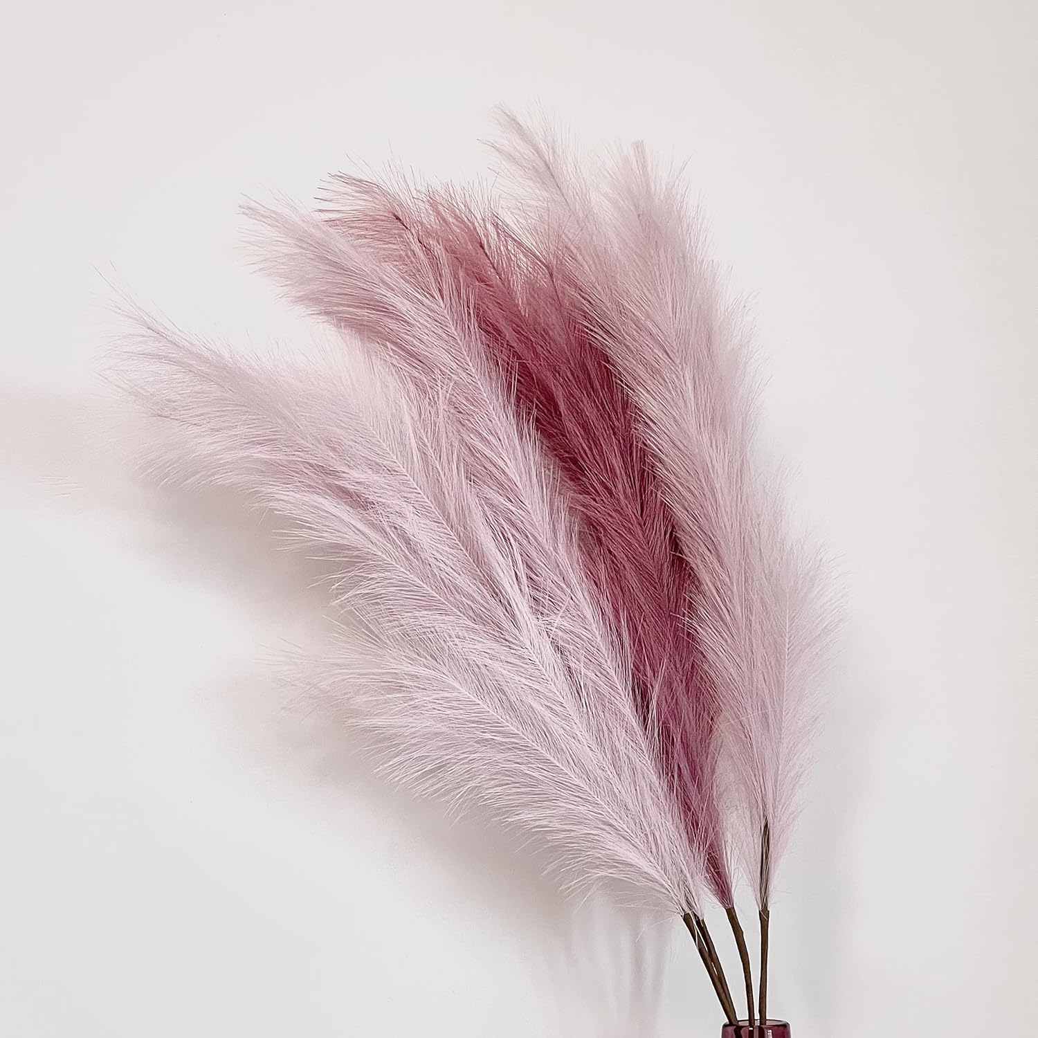 43" / 3.6 ft Pampas Grass Tall 4 Pcs - Faux Pampas Grass Bulk, Artificial Large Pampas Grass Decor for Floor Vase, Room Decor, Home Decor, Boho Decor (Pink & Mauve)