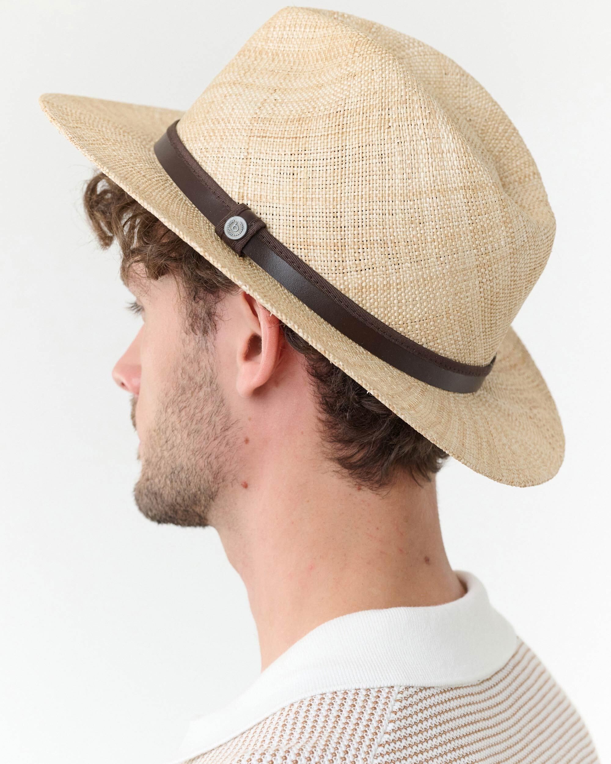 bugatti Chapeau de paille pour homme | 100 % paille | Bandeau en cuir | élégant finement tissé pour l'été