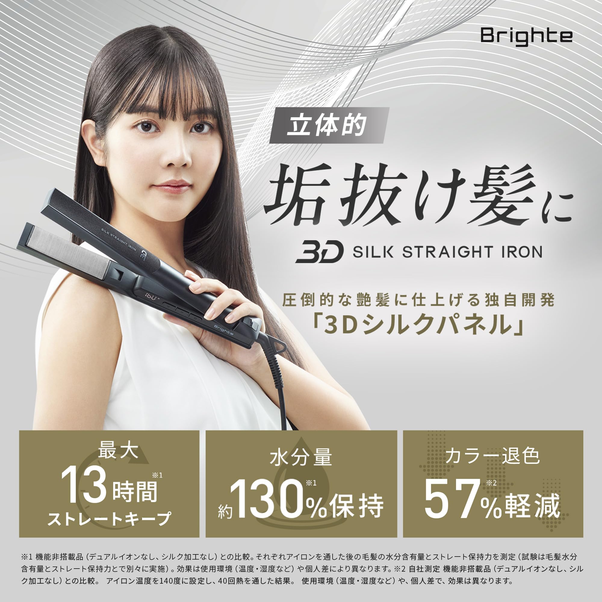 Amazon | Brighte ブライト 3D SILK STRAIGHT IRON BLACK ブラック