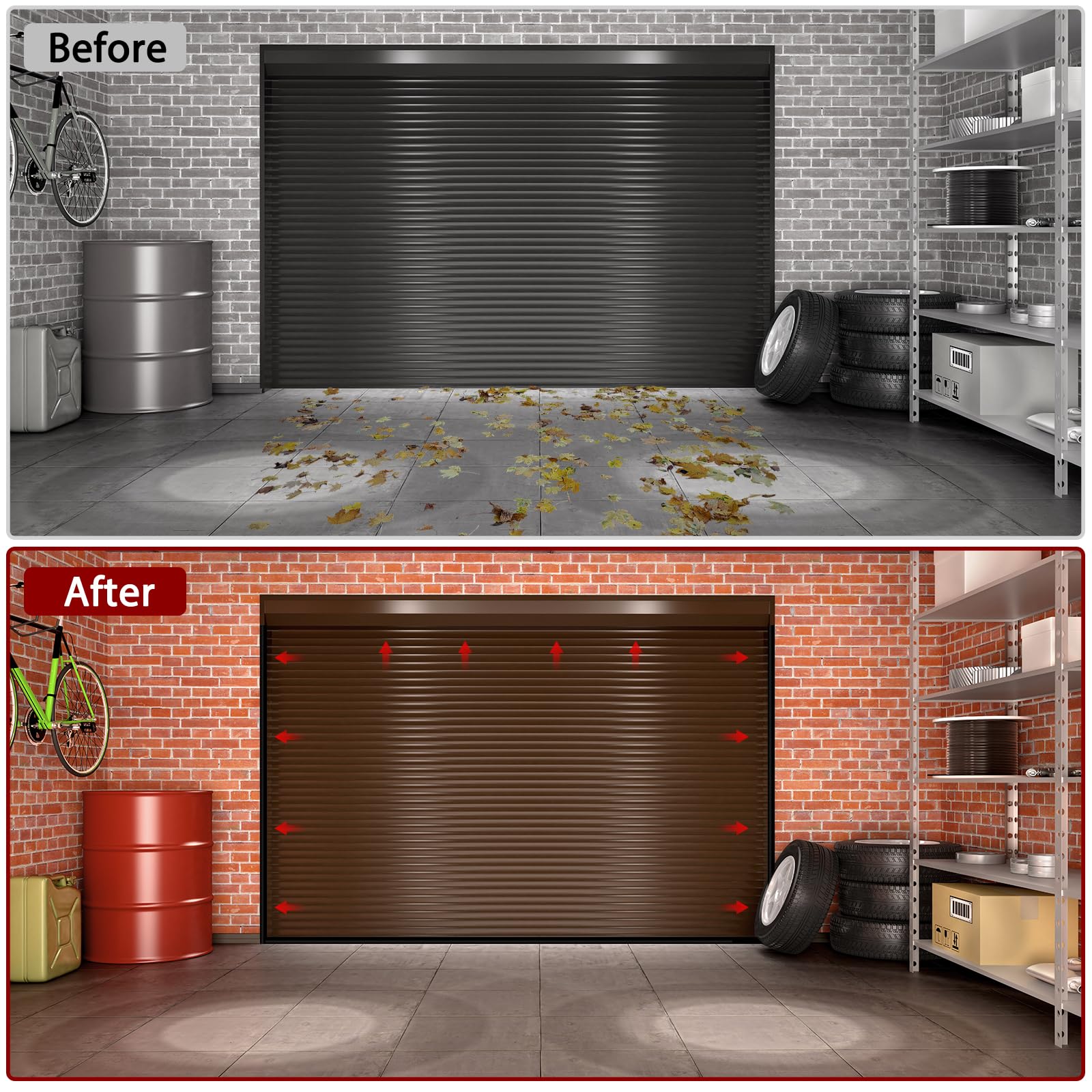 Joint Porte Garage Universel 10m Joint Porte Garage – Bande d'Étanchéité en Caoutchouc Mousse | Avec Clous pour Installation Facile | Bas de Porte Universel, Anti-Eau & Anti-Courant d'Air