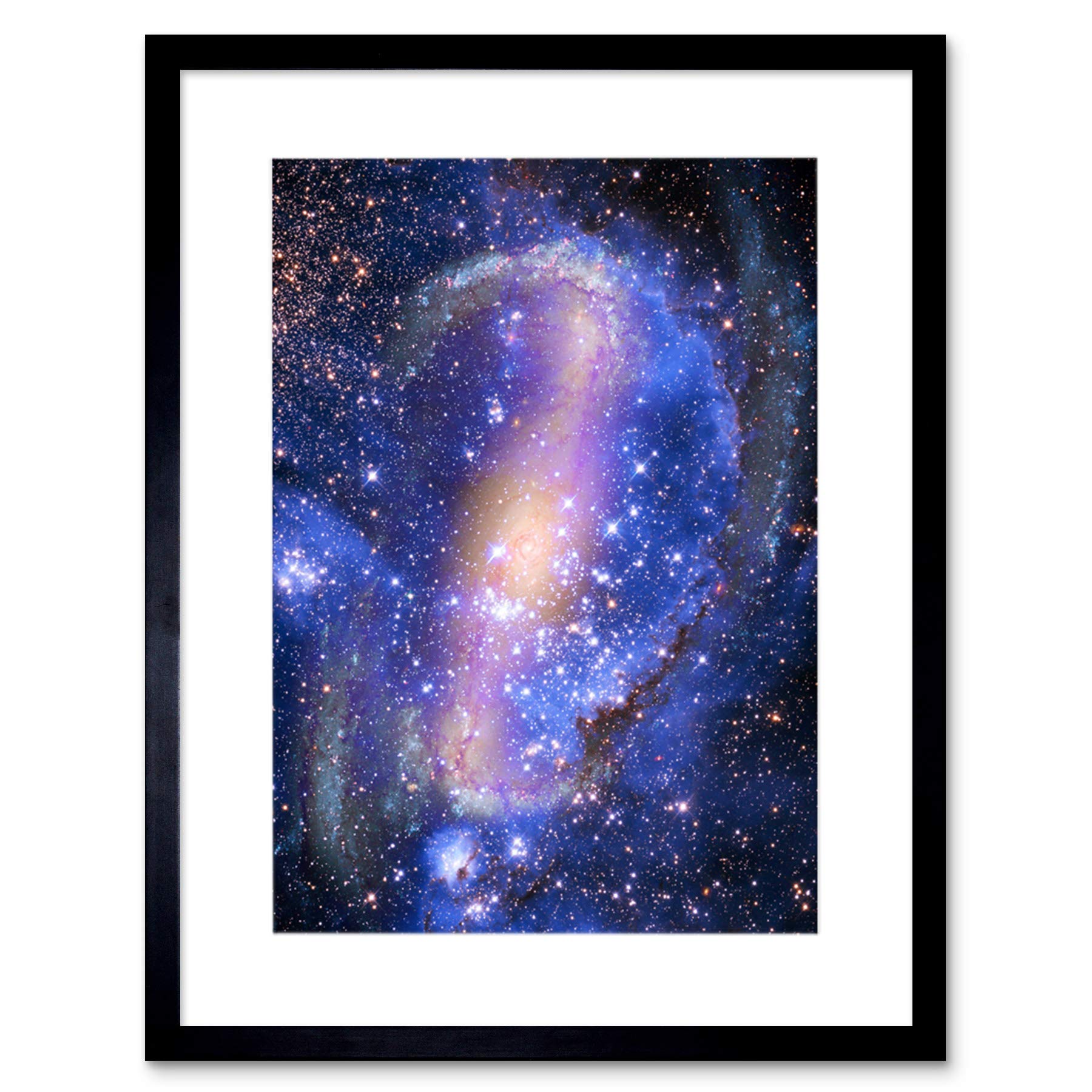 Wee Blue Coo Spiral Galaxy Nebula Stars Deep Space Picture Framed Wall Art Print