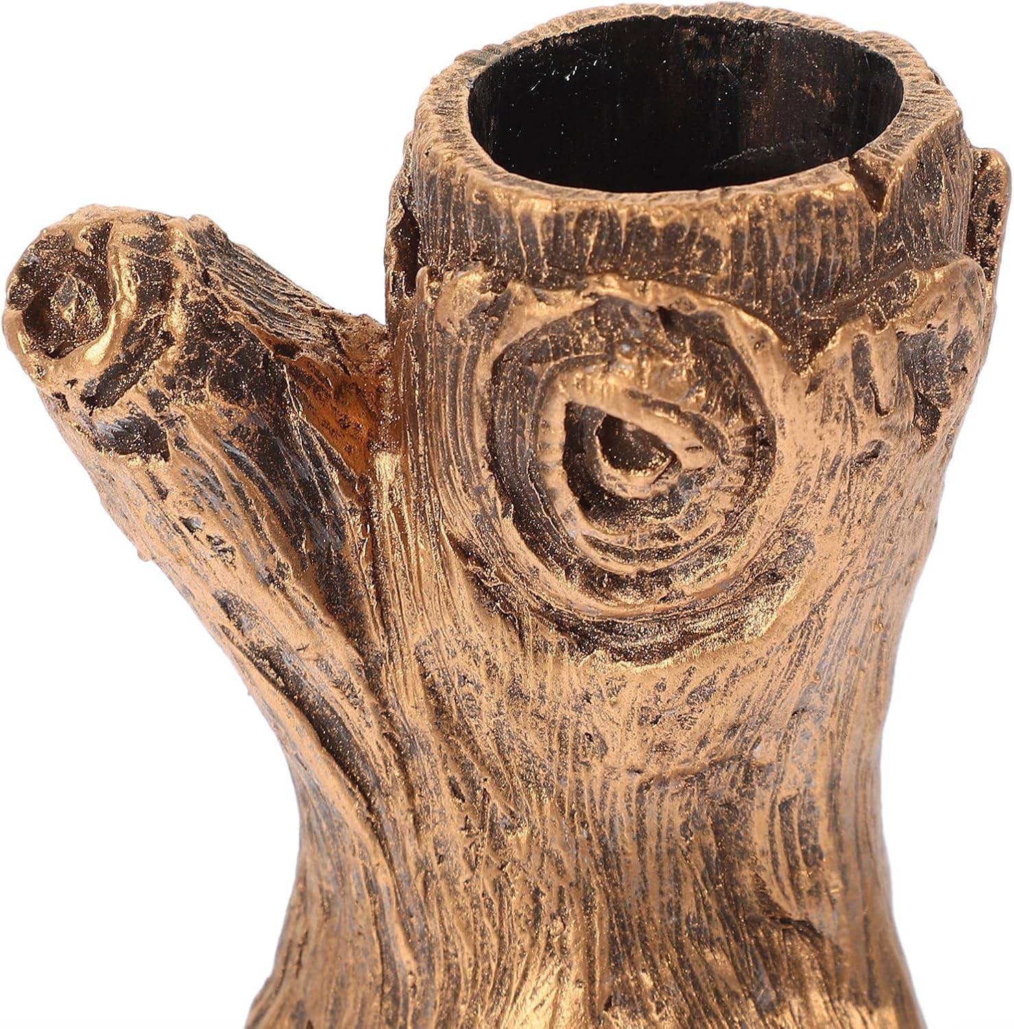 Vintage Style Tree Stump Candle Holder Set Resin Home Candle Holder Pair Elegant Branch Design for Wedding and Living Room