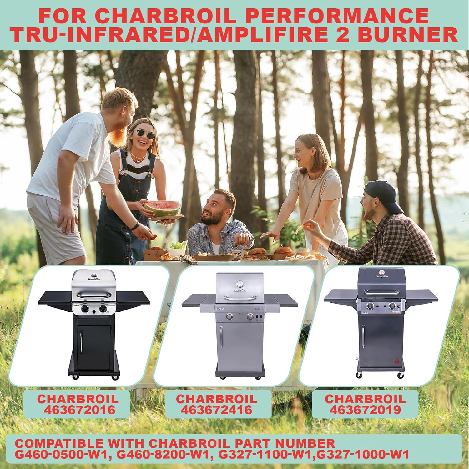 Close-up view of the WEBROIL stainless steel emitter plate, showing durable materials, small hole design for even heat, and overall construction.