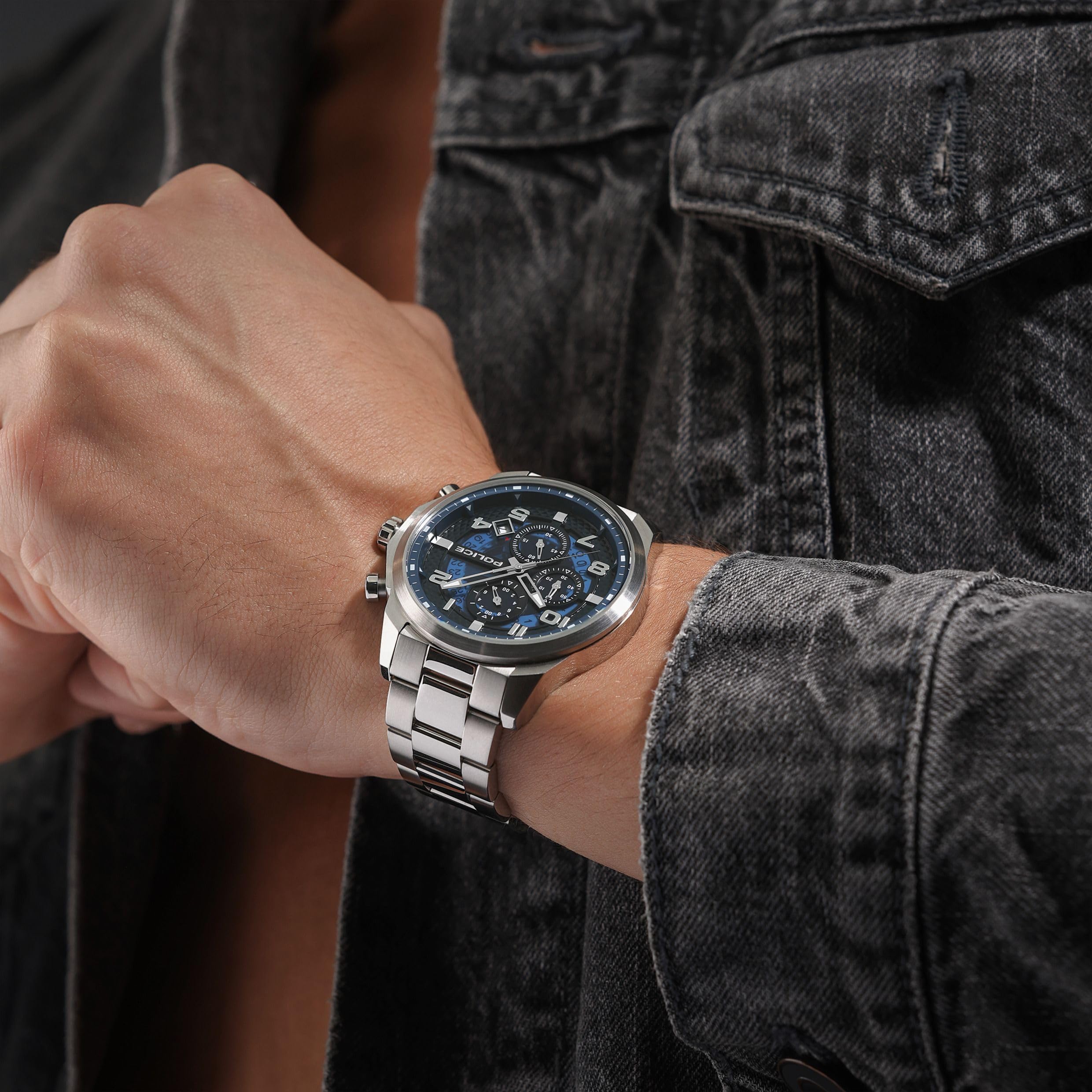 Police - Montre Fonction Soul - Quartz Mouvement de Montre - Largeur du boîtier: 51 mm - Acier Inoxydable - 5 ATM