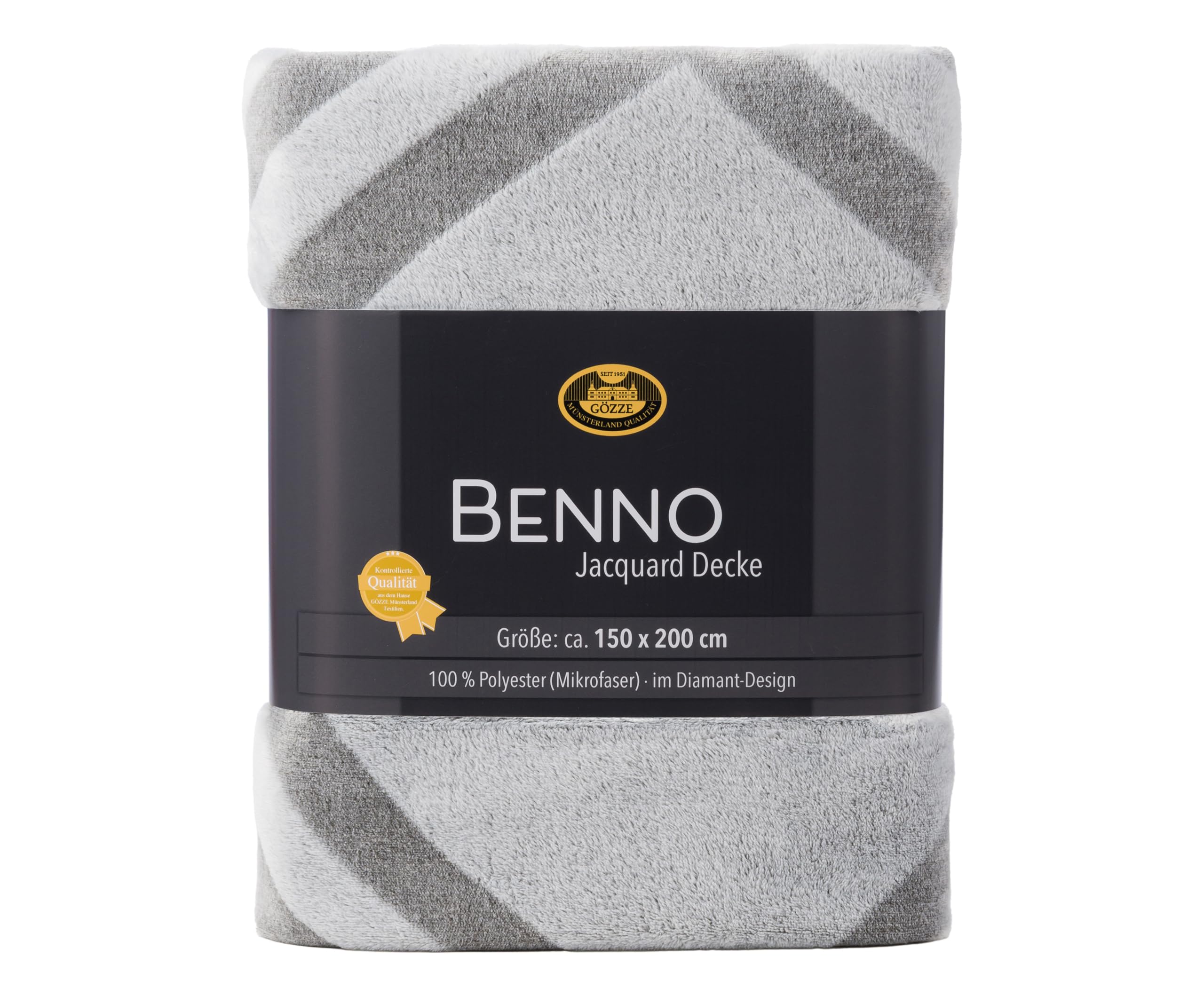 Gözze Blanket, Polyester Microfibre, Anthracite, 150x200 cm