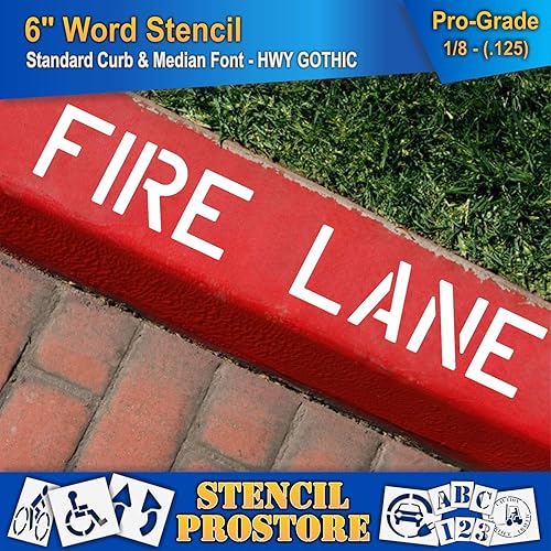 Miniatura 3 de Plantillas para bordillos y medianas, plantilla de carril de fuego de 6 pulgadas, 6 x 40 x 18 pulgadas (128 mil), grado profesional