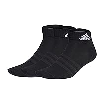 adidas Unisex – Adulto Thin and Light Ankle Socks 3 Pairs, Black ,  White, 6.5-8