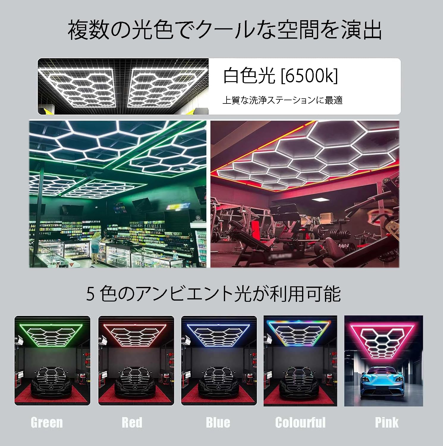 156W 六角形 LEDライト ガレージ用 Amazon.co.jp : ガレージ用六角形ledライト,六角形 ライト