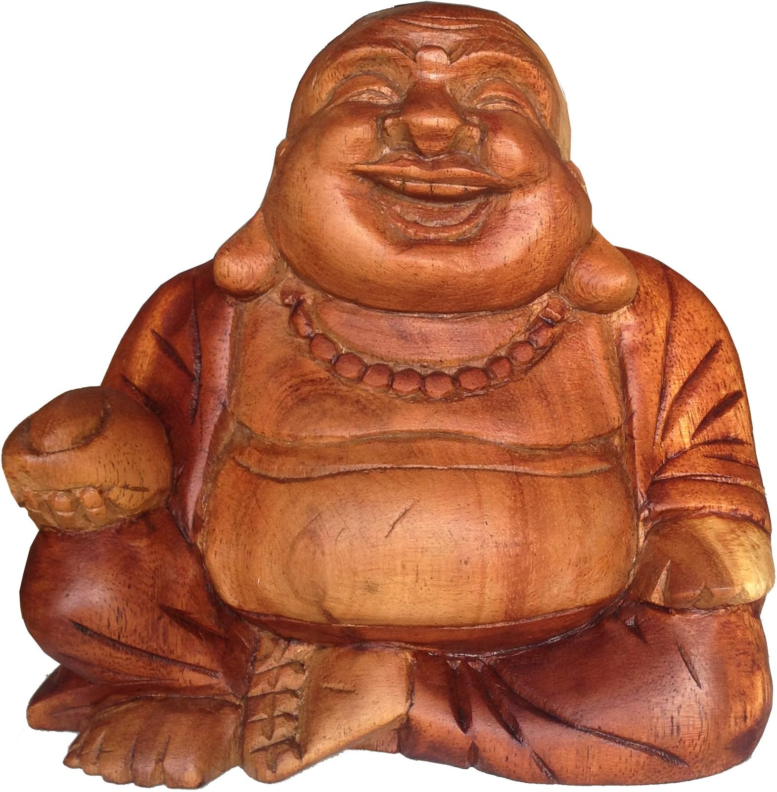 Handcarved Laughing Buddha / Happy Buddha ~6'' High.