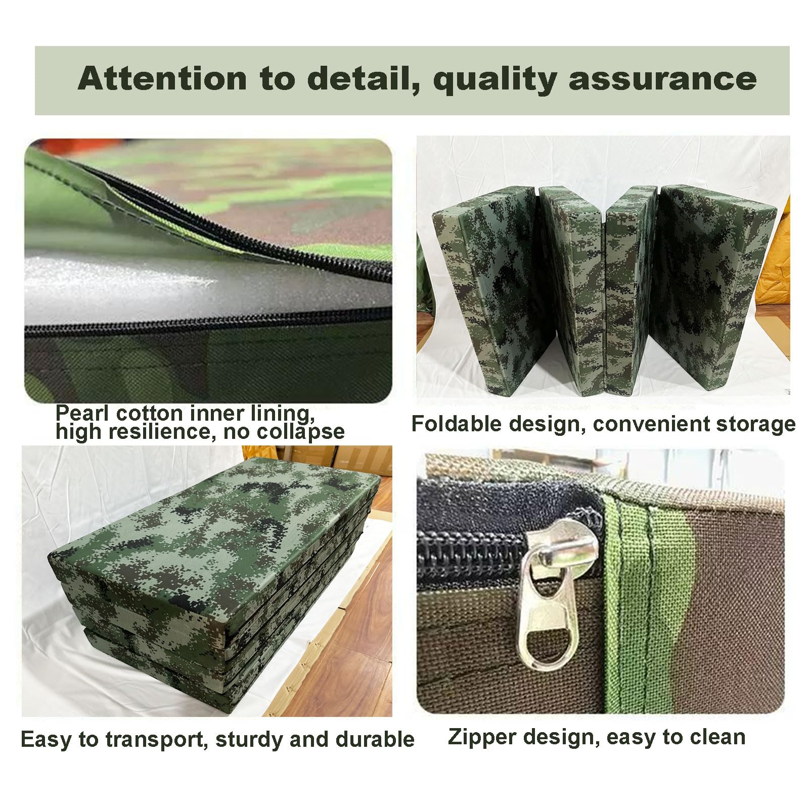 Gimnastyka Mat Tri-fold Camouflage Mat 10 Cm Grubość Wytrzymałego Szumu Oxford Tkanina Do ćwiczeń Na Siłowni, ćwiczenia Fizyczne W Szkole, Gimnastics Rolling Skilling(Size:200x100x10cm（6.6x3.3x0.3ft）)