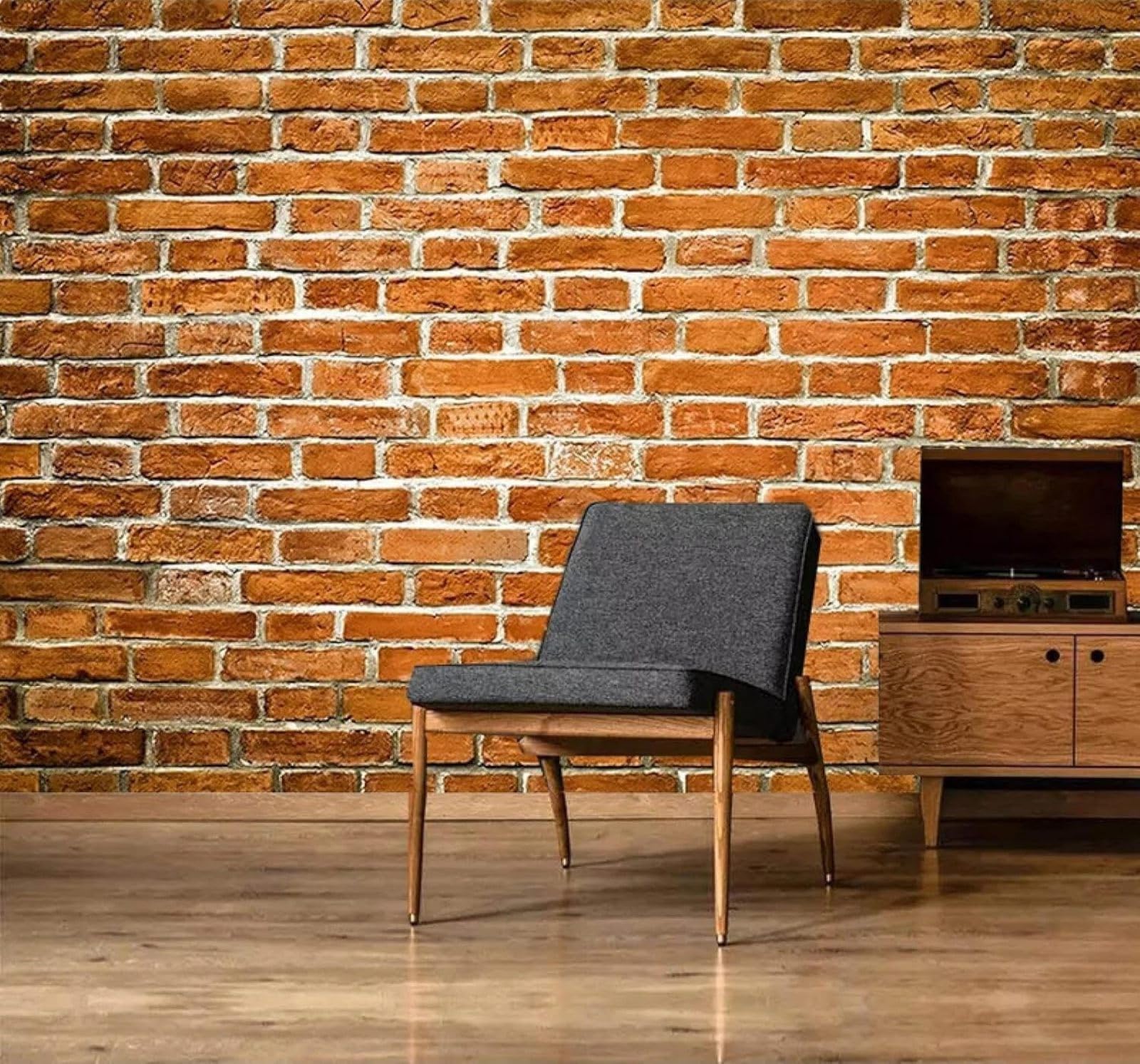 Tzxztt 300Cm×210Cm(B×H) Minimalist Retro Red Brick Wall Character Modern 3D Wallpaper Premium Textured Silk Neutral Tones Material Ideal For Living Room Bedroom-300Cm×210Cm