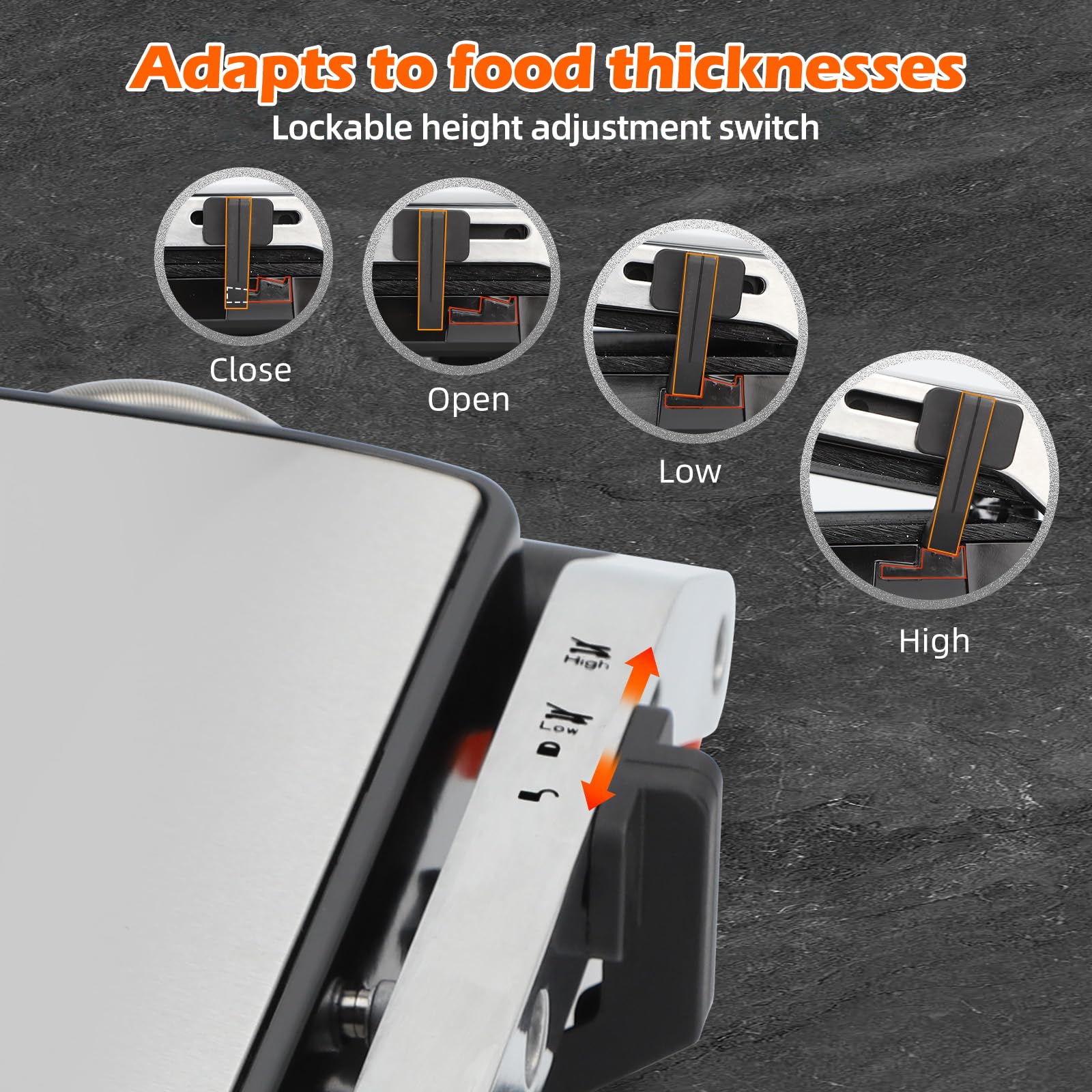 KEINVE Kontaktgrill Keramikbeschichteter 2000 Watt Timer Sandwichmaker Panini Grill