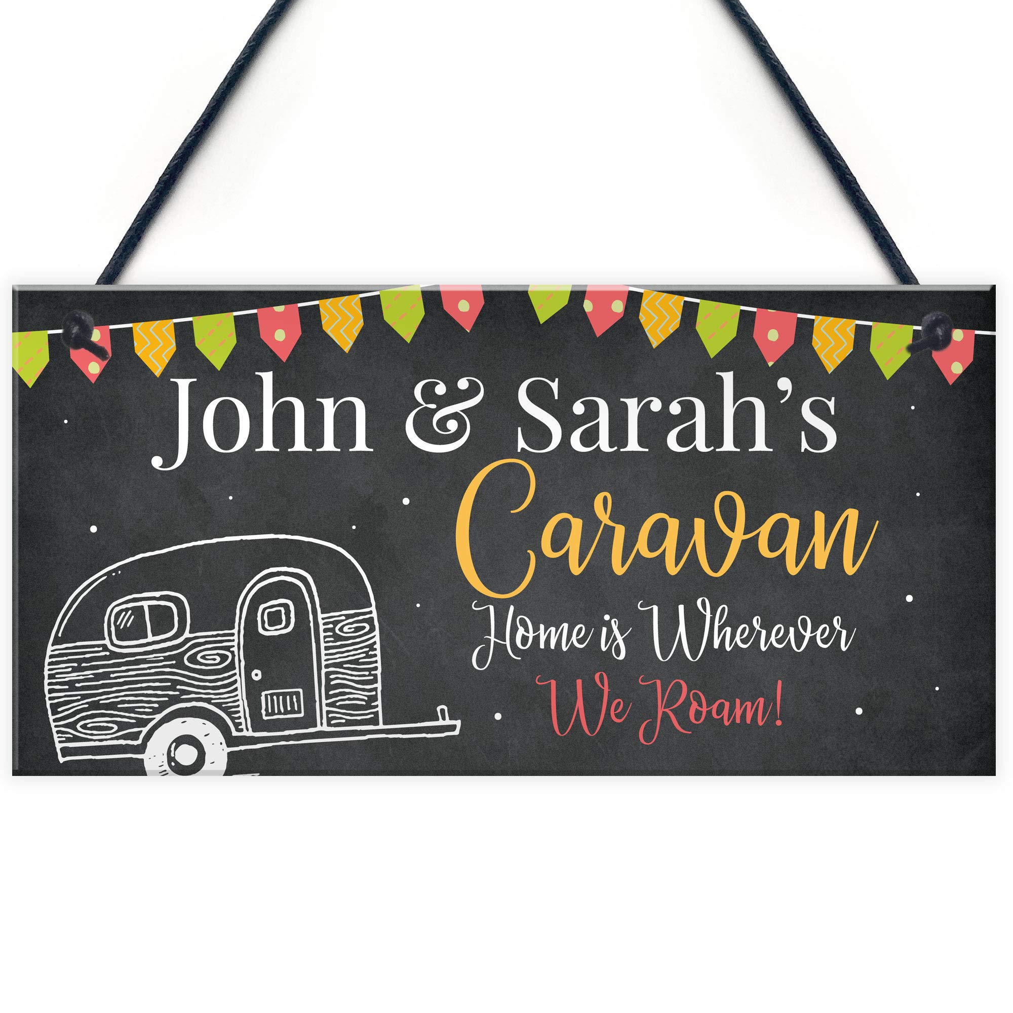 Personalised Caravan Door Sign Home Decor Gift Shabby Chic Caravan Accessories