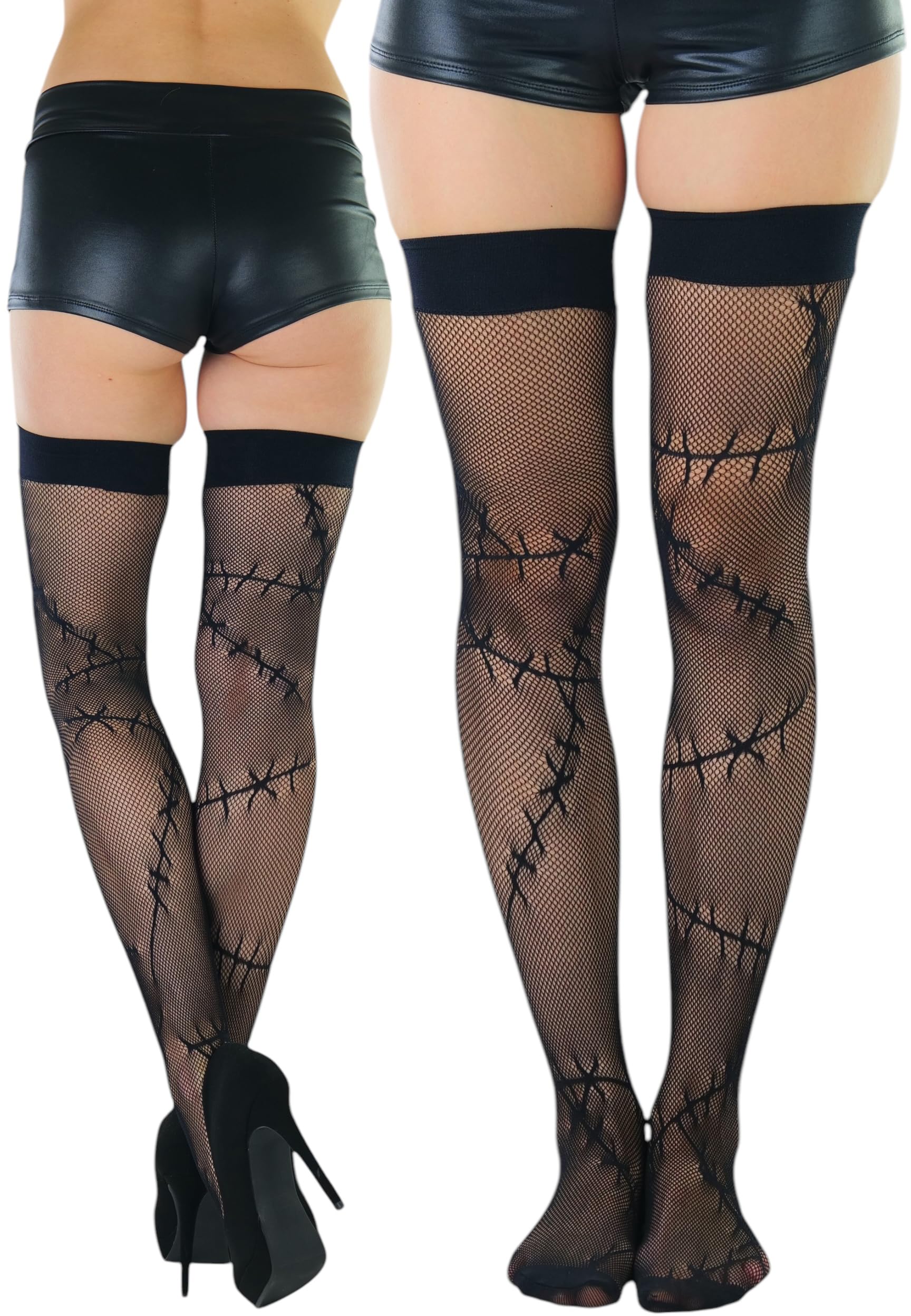ToBeInStyle Women’s Bloody Stitches Scar Zombie Frankenstein Costume Tights Pantyhose Living Dead