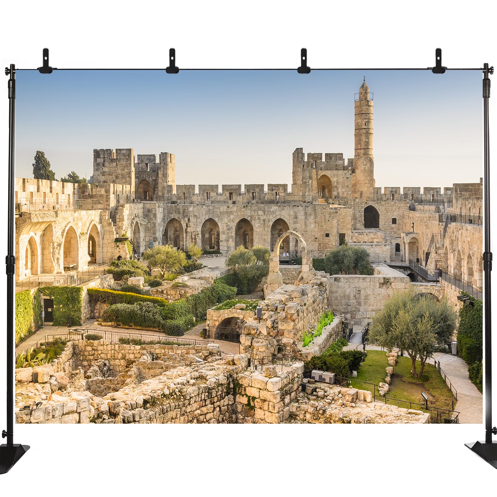 Fotohintergrund „Turm Von David, Jerusalem“ – 2,1x1,5 M Vinyl, Vintage Look