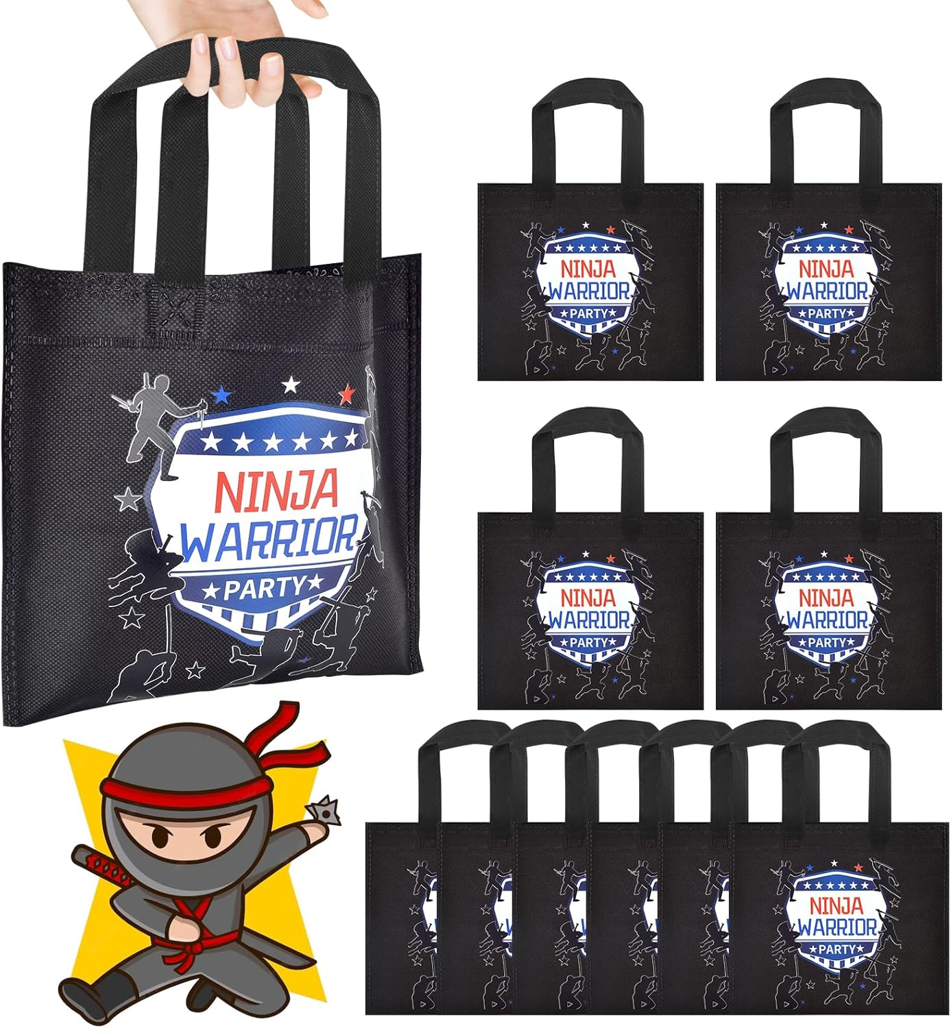 SMAODSGN 12 Pieces Ninja Warrior Party Favor Bags Ninja