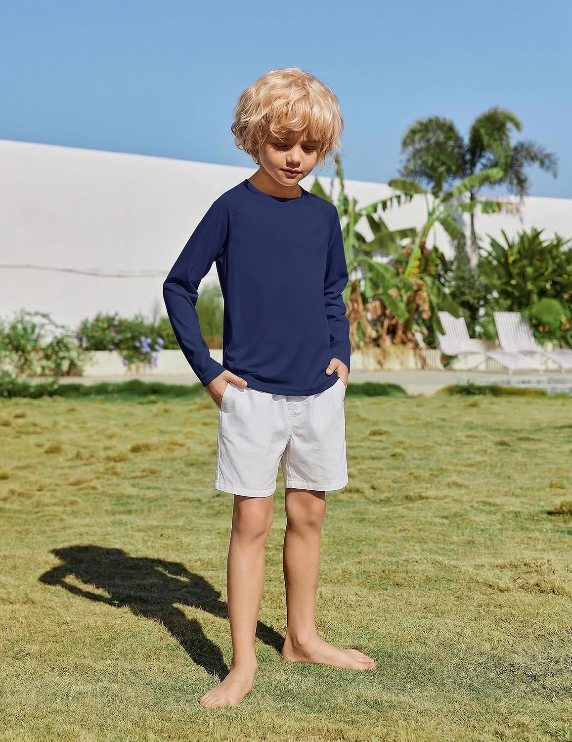 Boys UPF 50+ Rash Guard Swim Shirts Long Sleeve Quick Dry UV Sun Protection SPF Water Shirts for Boys and Girls