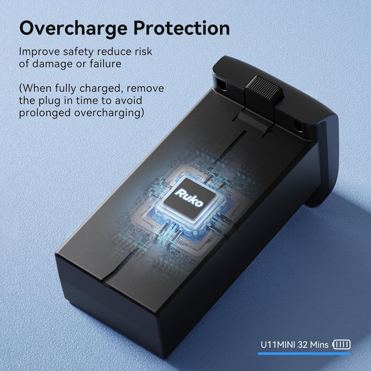 Ruko U11MINI / U11MINI 4K Series Drone Replacement Battery, 7.6V 2200mAh Li-Po Rechargeable Flight Power